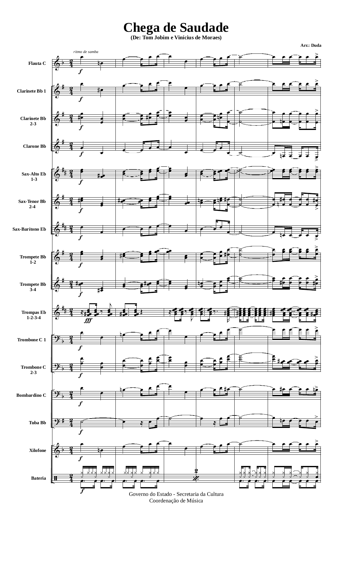 Chega De Saudade — sheet music preview