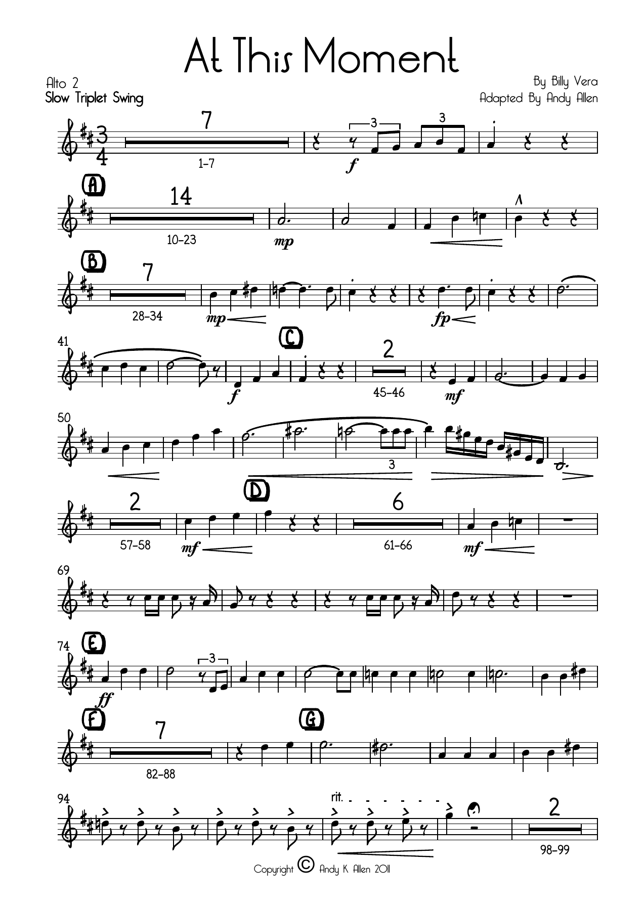 At This Moment Alto — sheet music cover (first page)