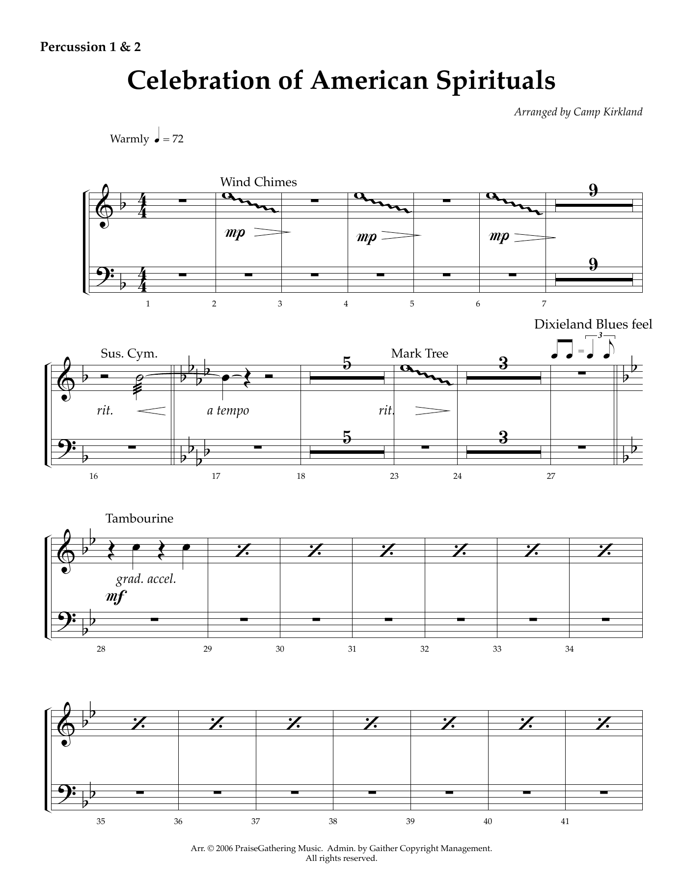 Percussion — sheet music cover (first page)