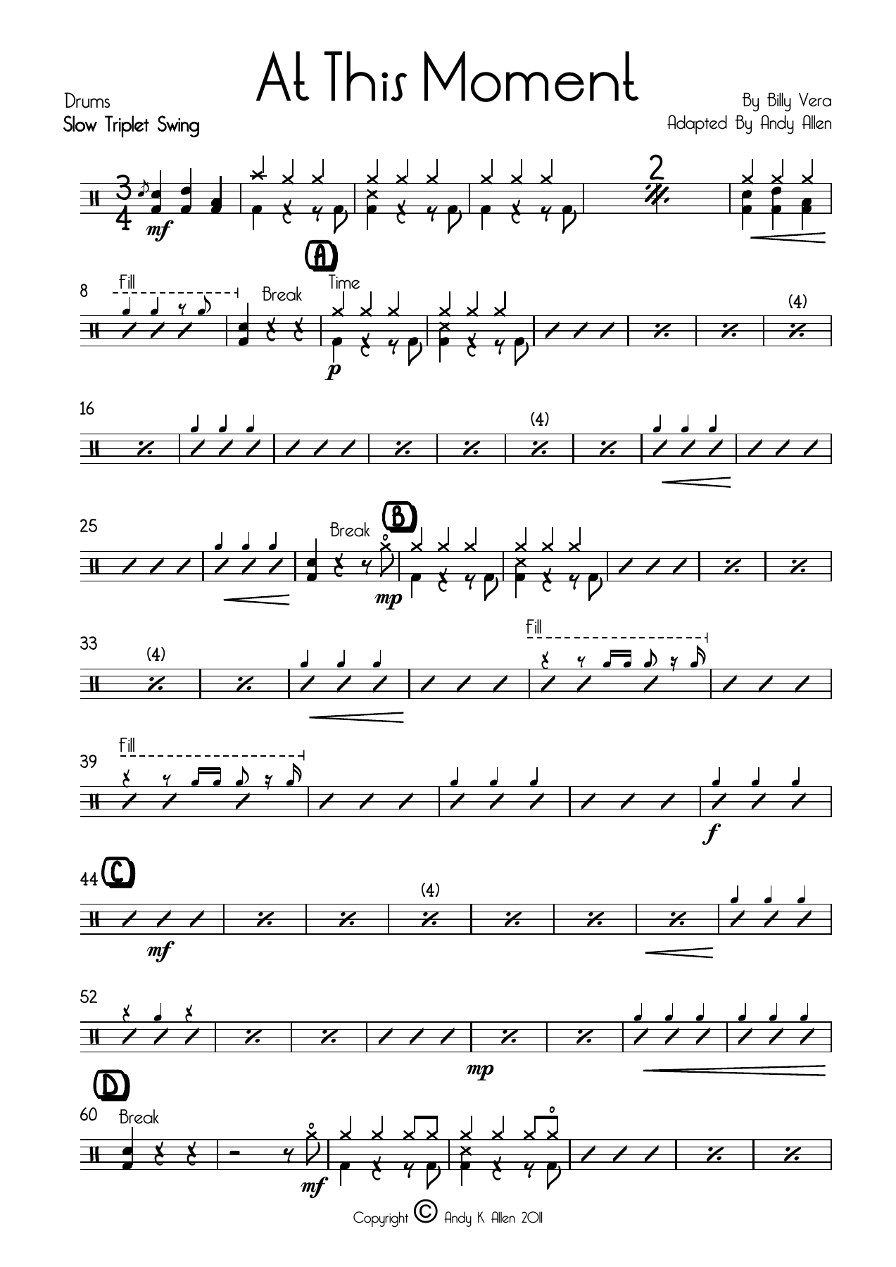 At This Moment Drums — sheet music cover (first page)