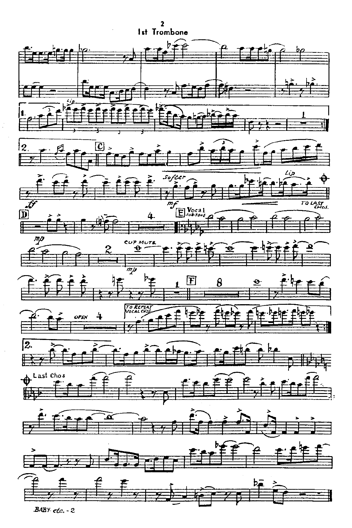 1st trombone pg2 — sheet music cover (first page)