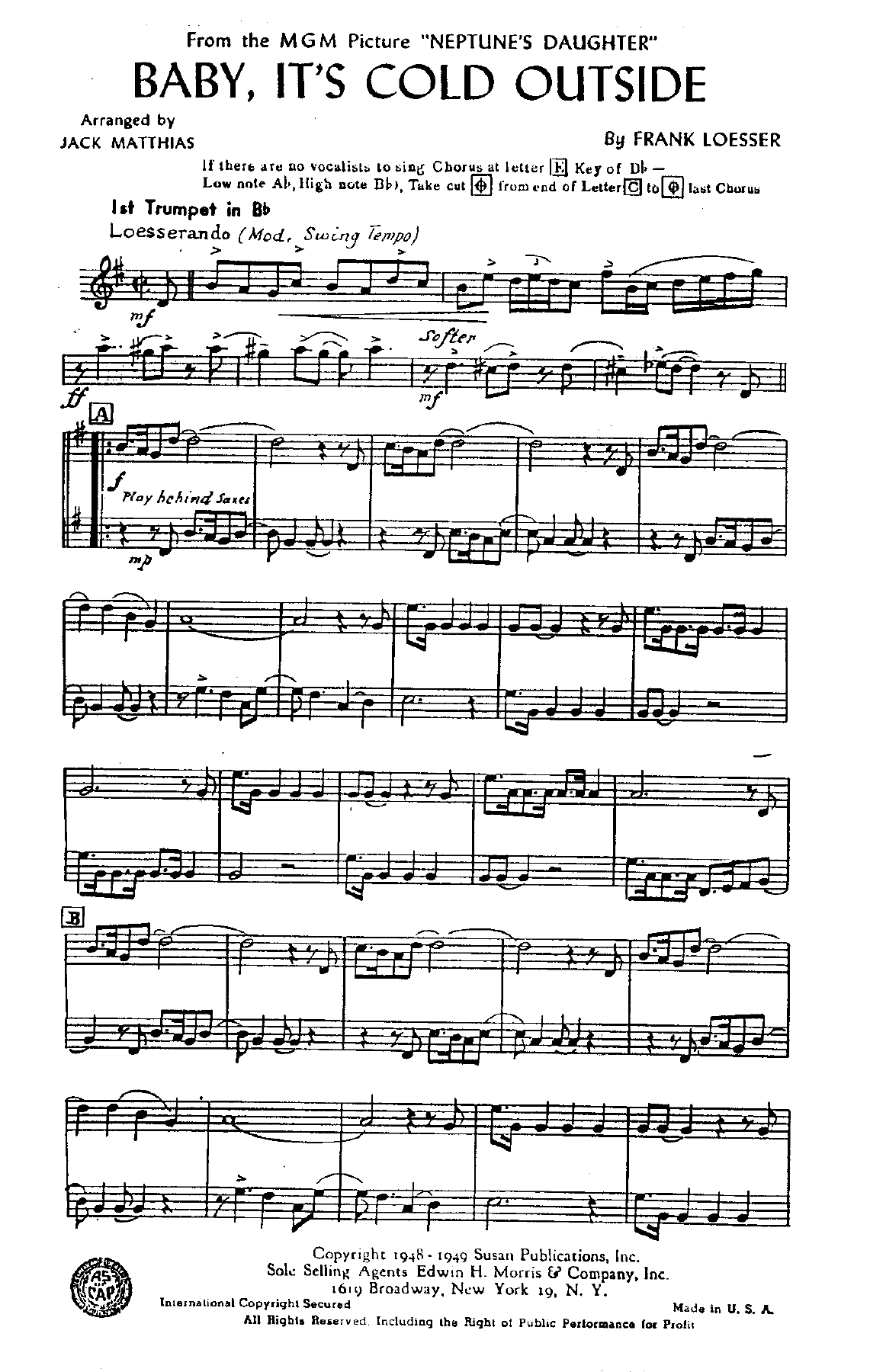 1st trumpet pg1 — sheet music cover (first page)