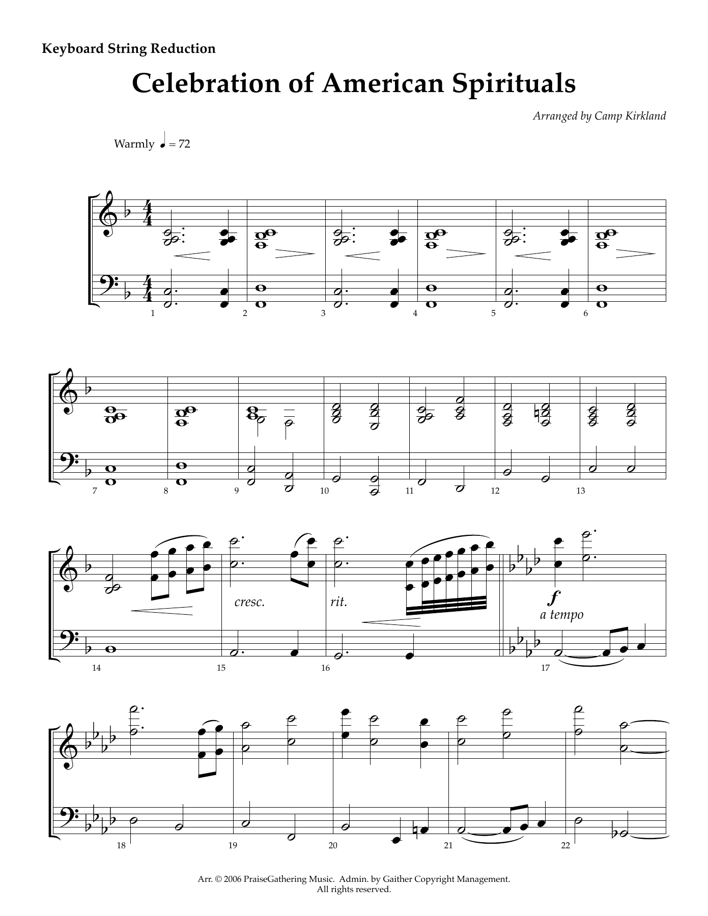 String Reduction — sheet music cover (first page)