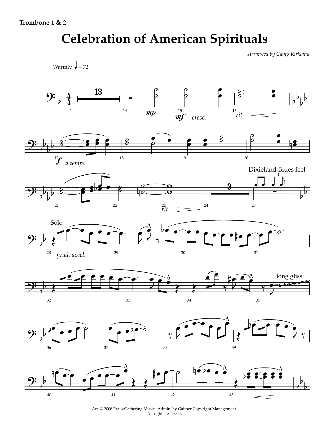 Trombone 1-2 — sheet music cover (first page)