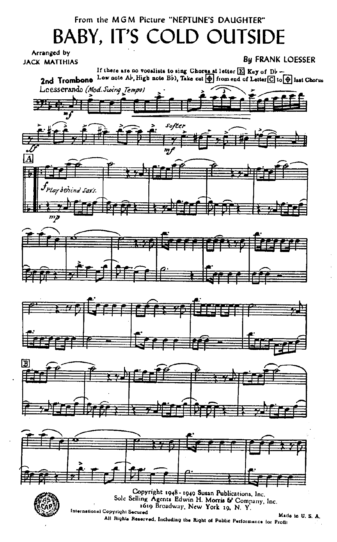 2nd trombone pg1 — sheet music cover (first page)