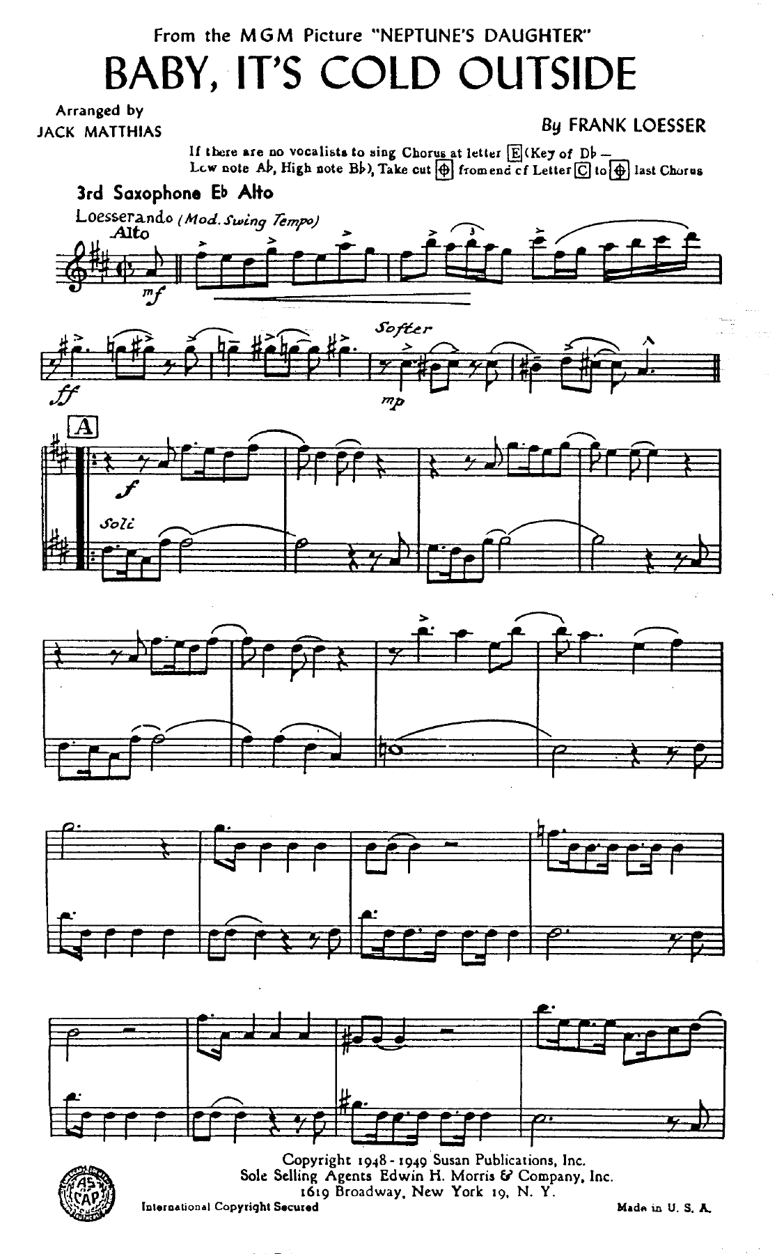 3rd sax alto pg1 — sheet music cover (first page)