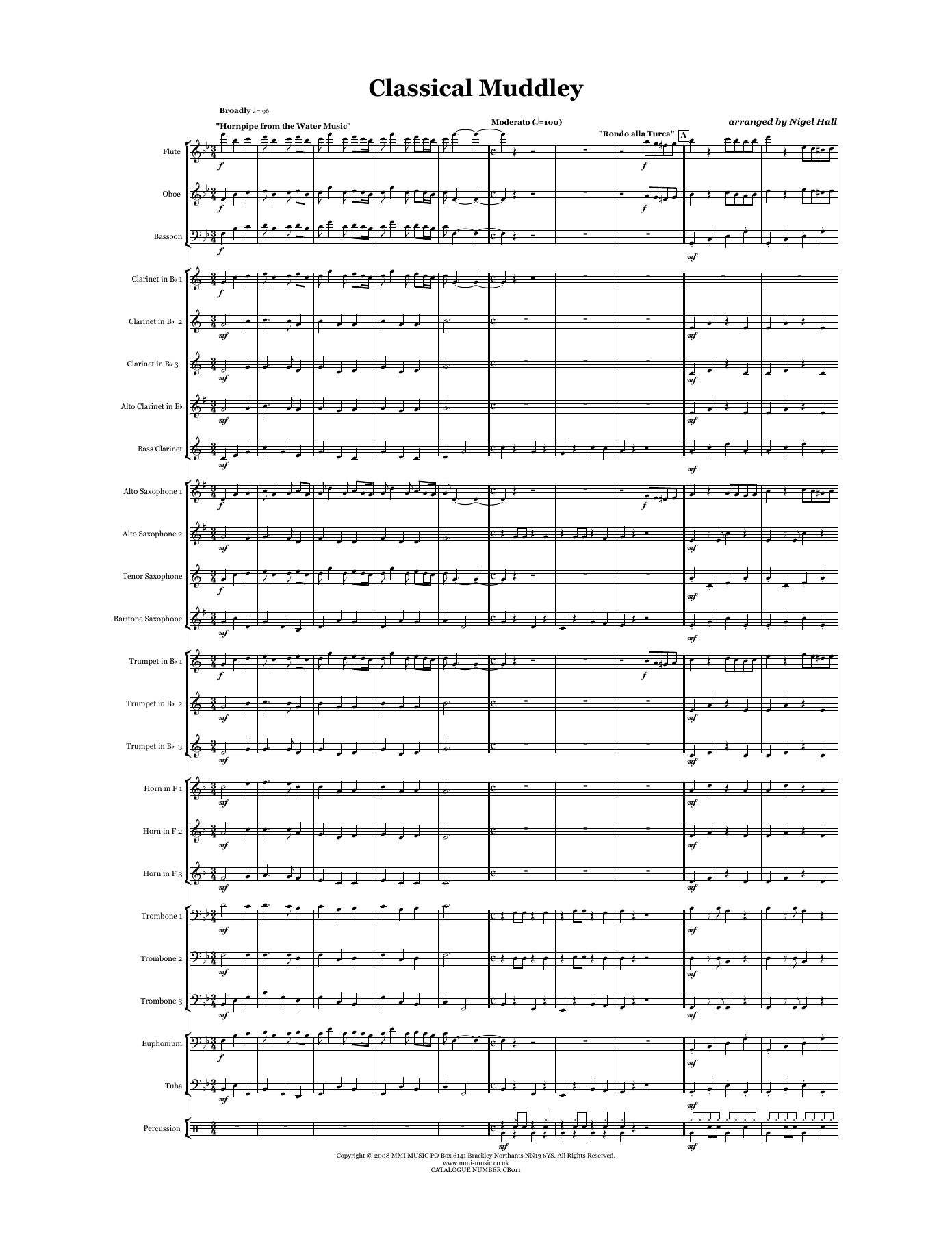CB011ClassicalMuddley - scores — sheet music cover (first page)