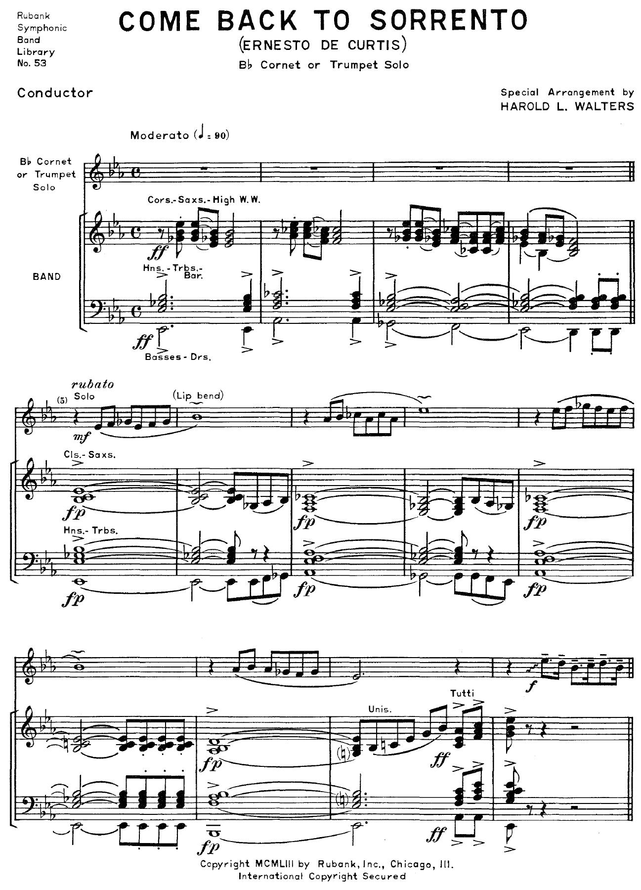sorrentoscore. 5pp — sheet music cover (first page)