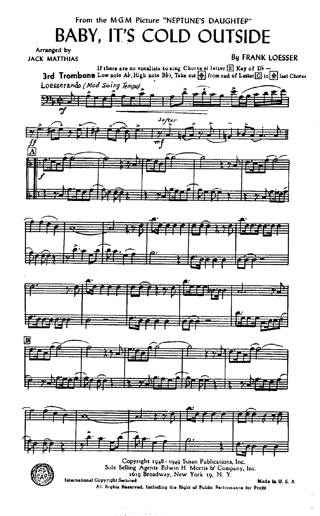 3rd trombone pg1 — sheet music cover (first page)