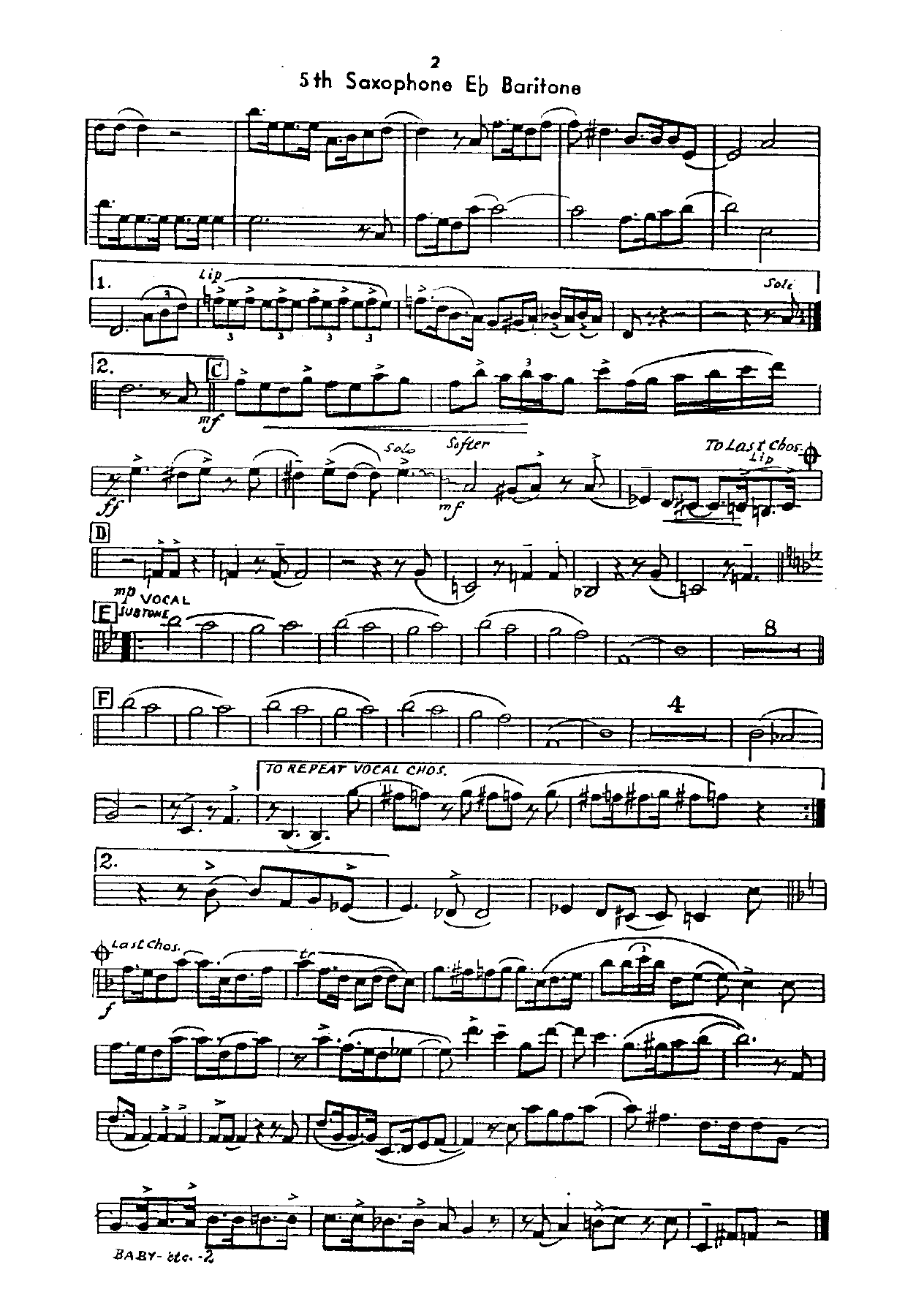 5th sax baritone pg2 — sheet music cover (first page)