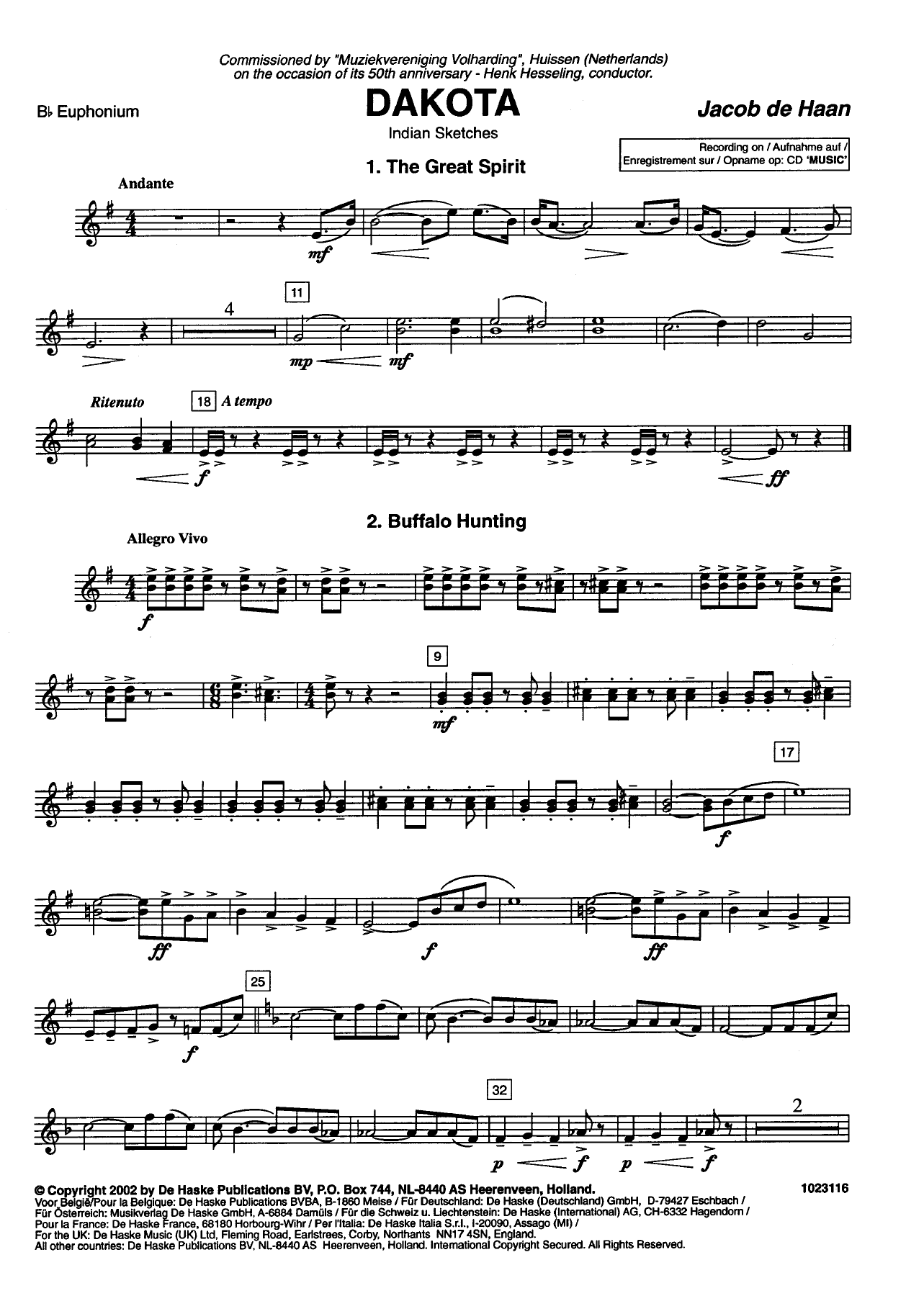 Dakota — sheet music cover (first page)