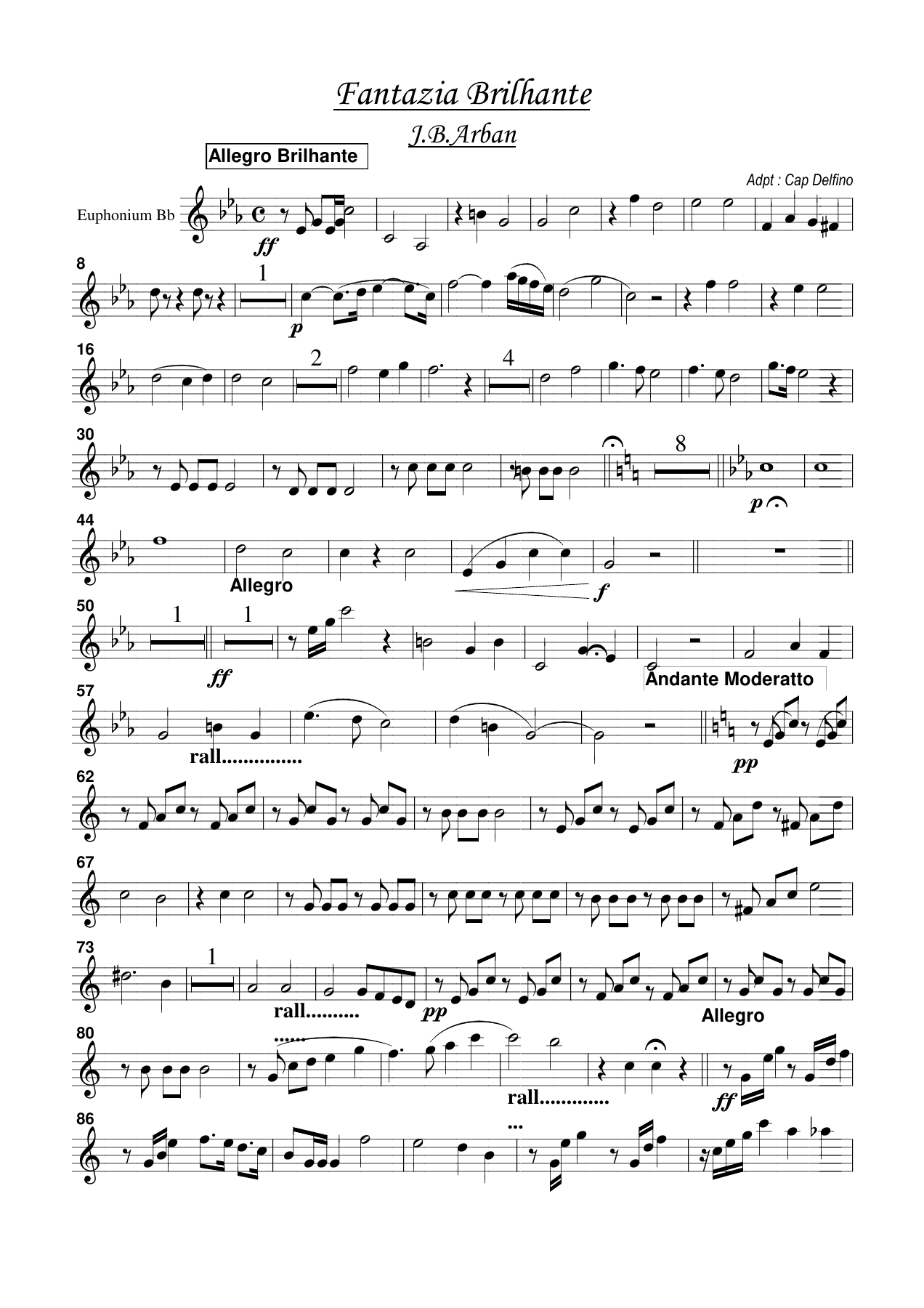 euphonium Bb — sheet music cover (first page)