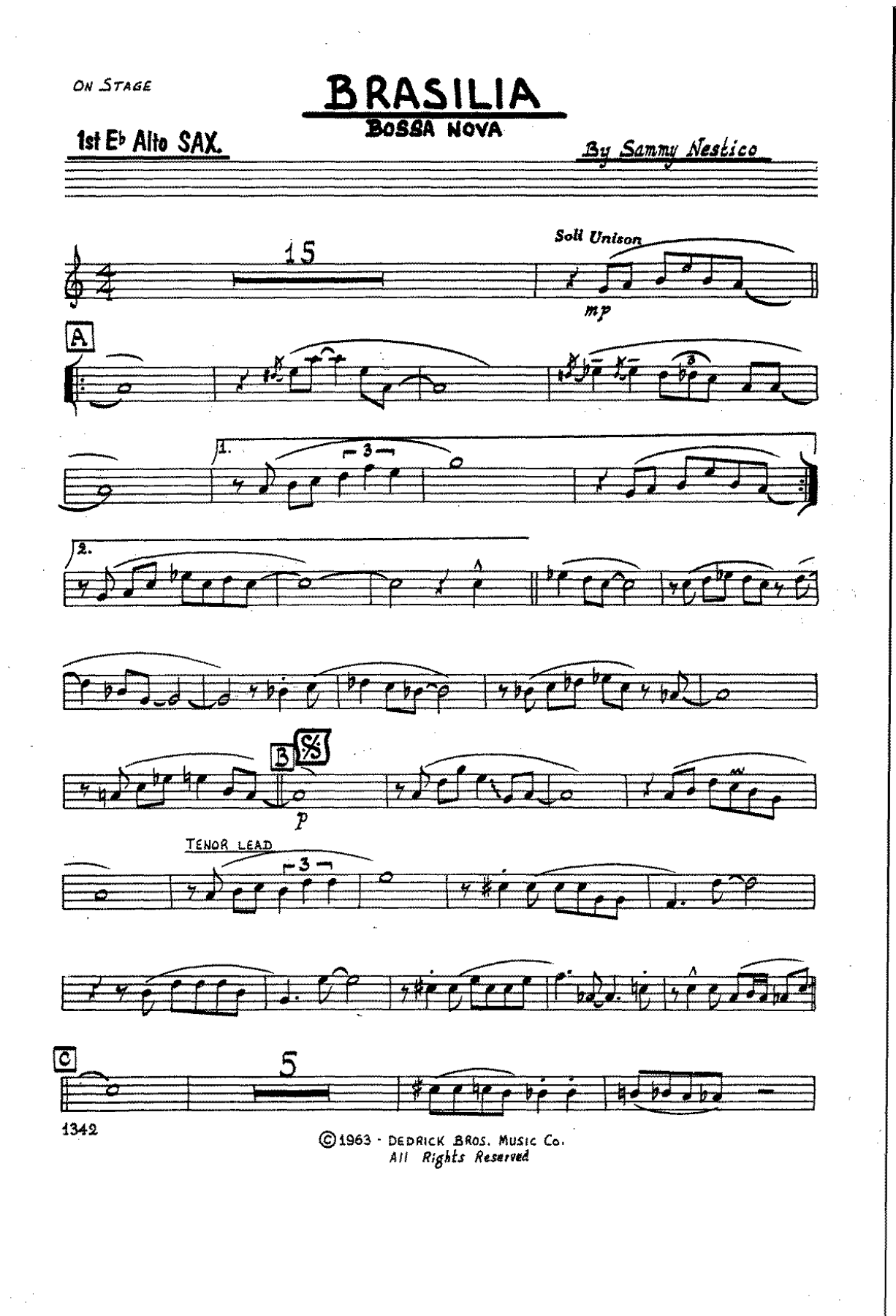 Brasilia — sheet music cover (first page)