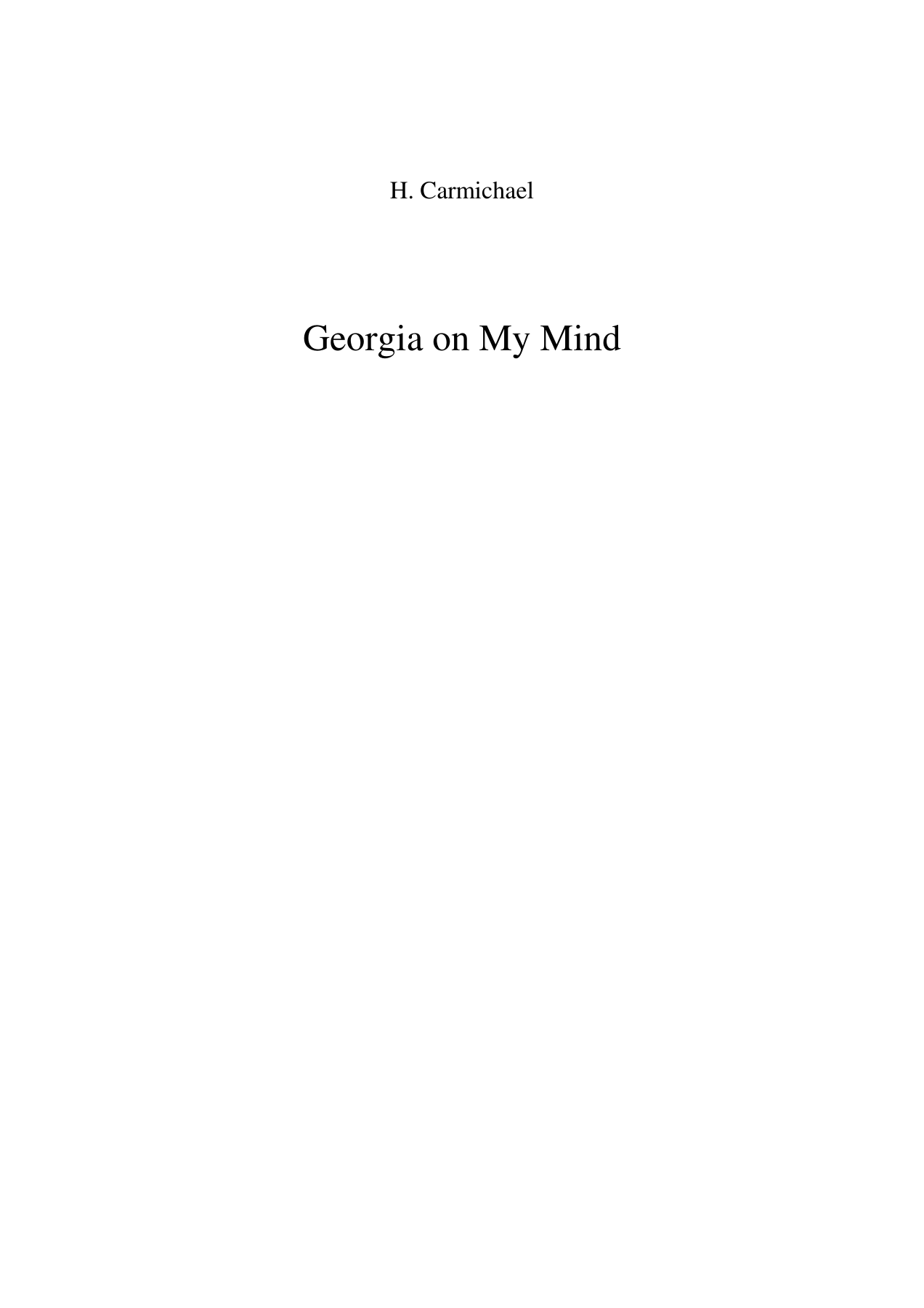 Georgia on My Mind — concert_band sheet music arranged by Full Score | Jazz Standard