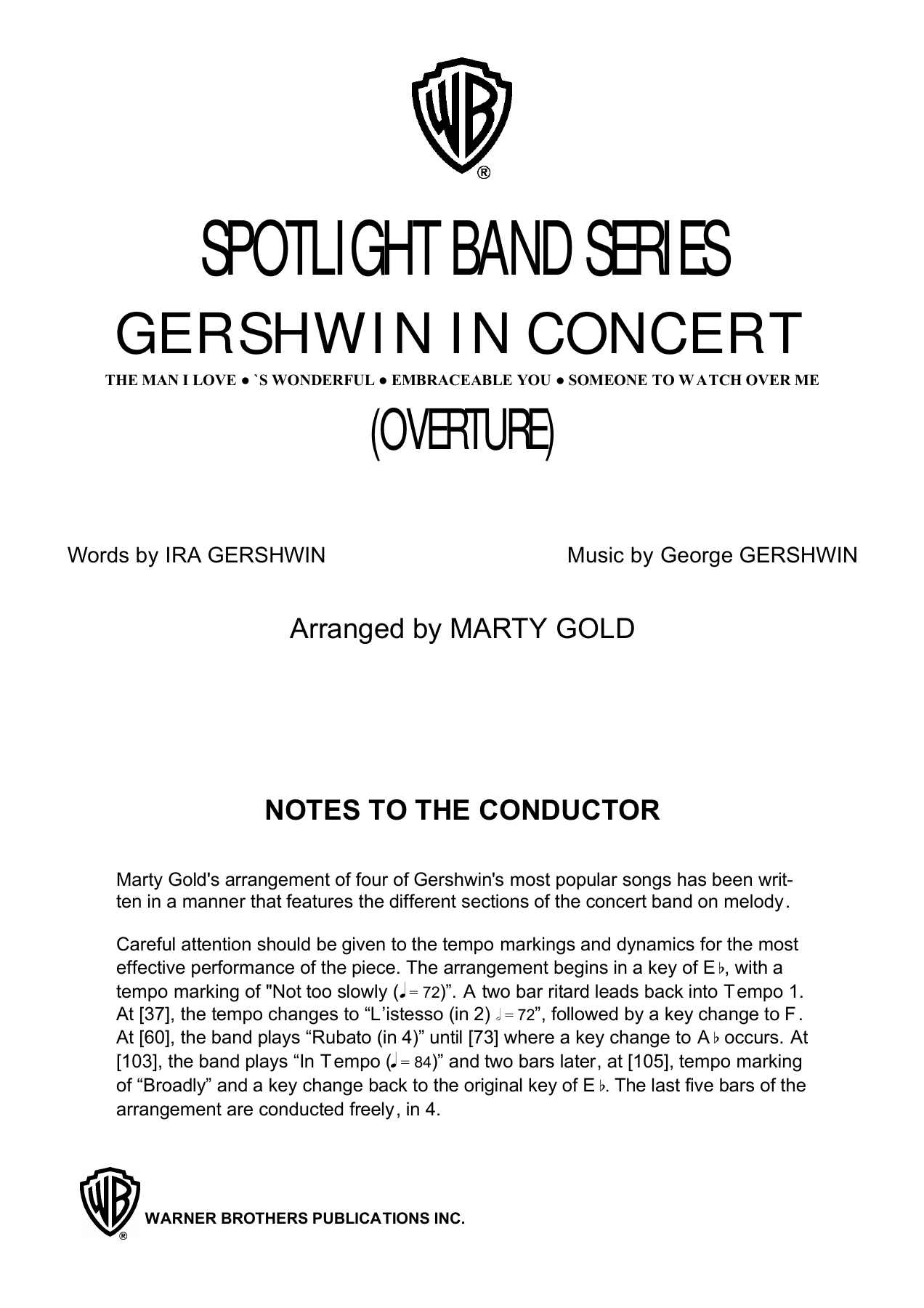 Gershwin In Concert — sheet music preview