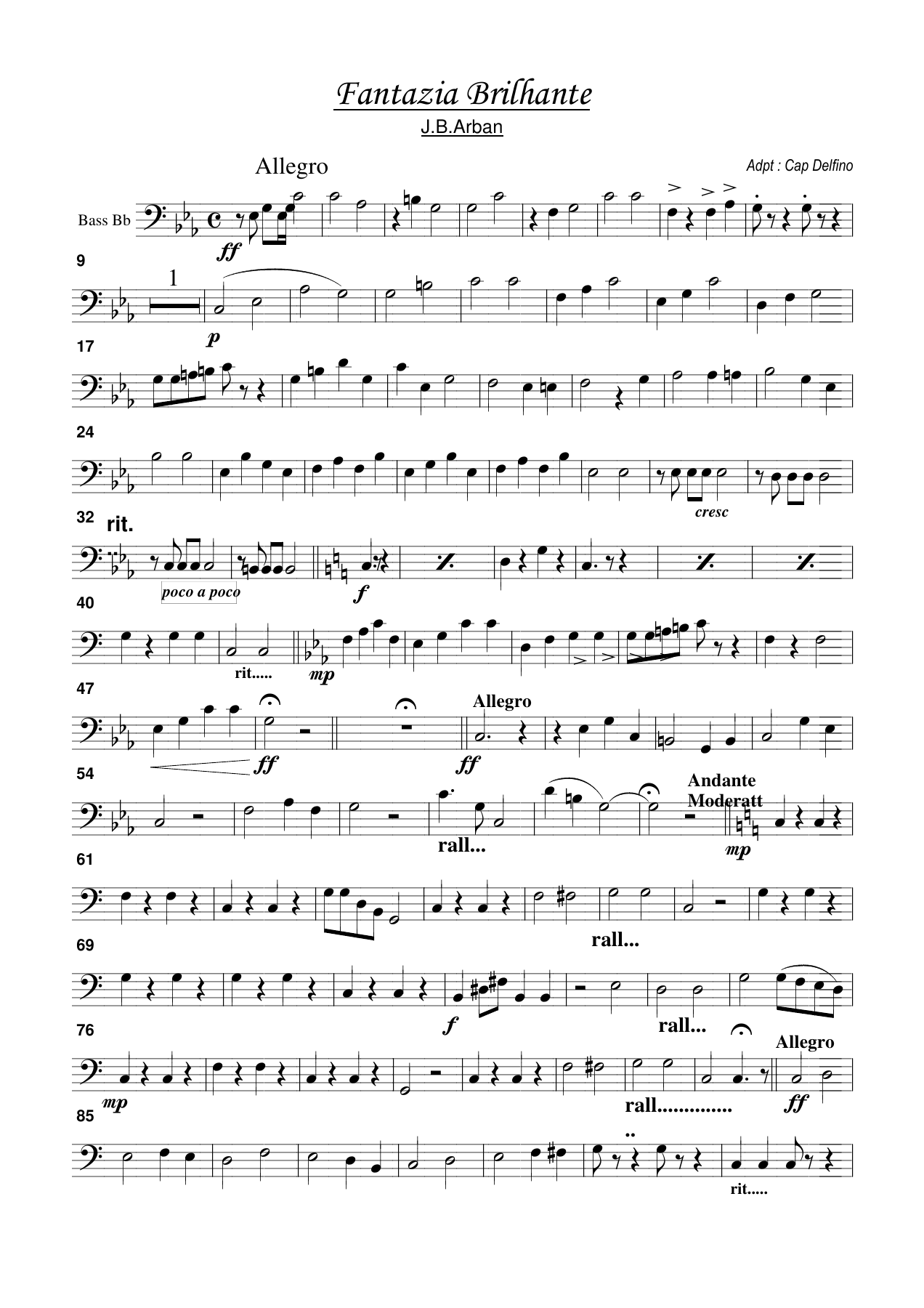 bass Bb — sheet music cover (first page)