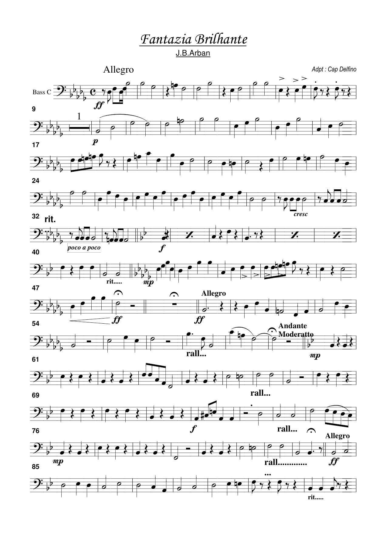 bass C — sheet music cover (first page)