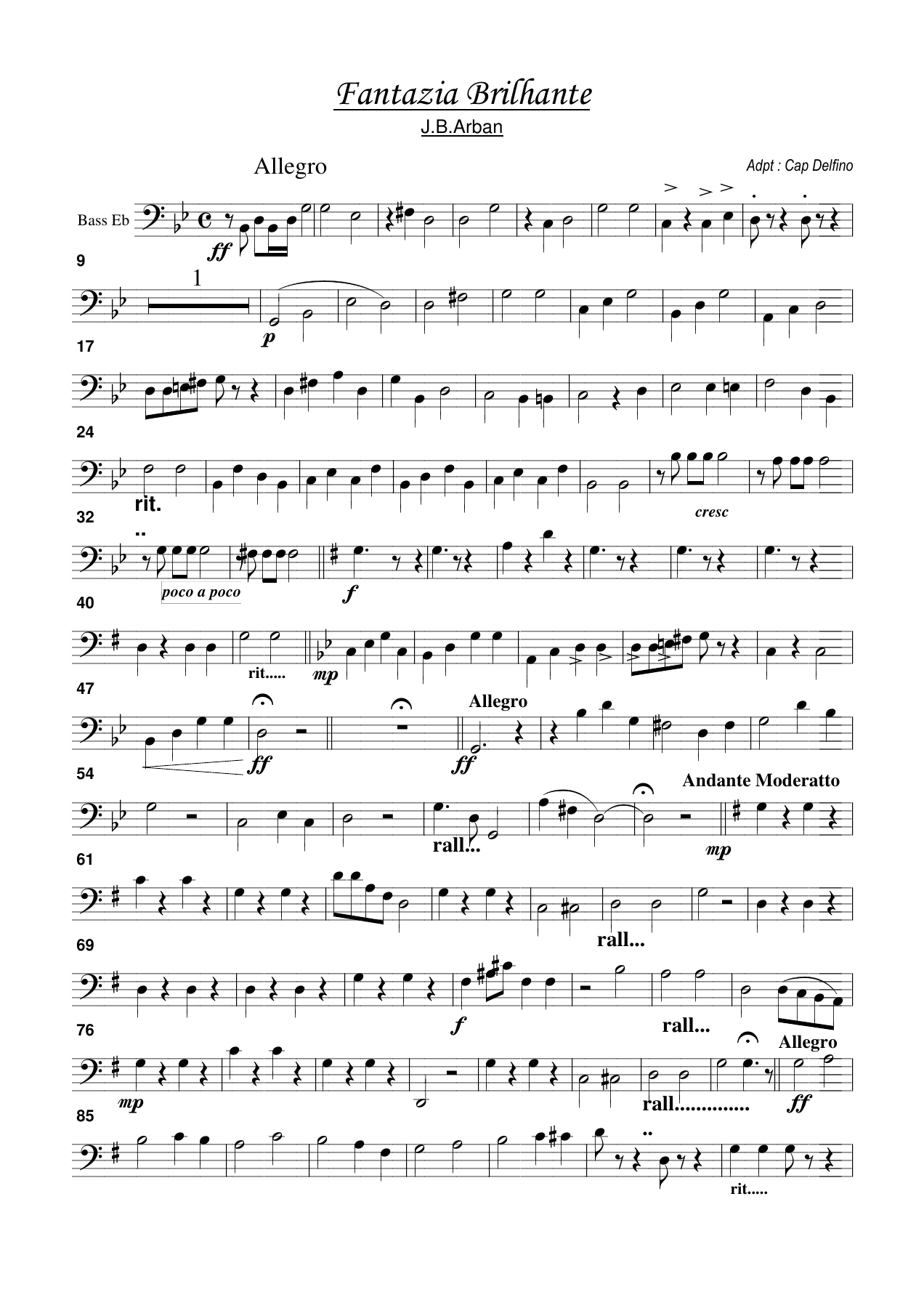 bass Eb — sheet music cover (first page)