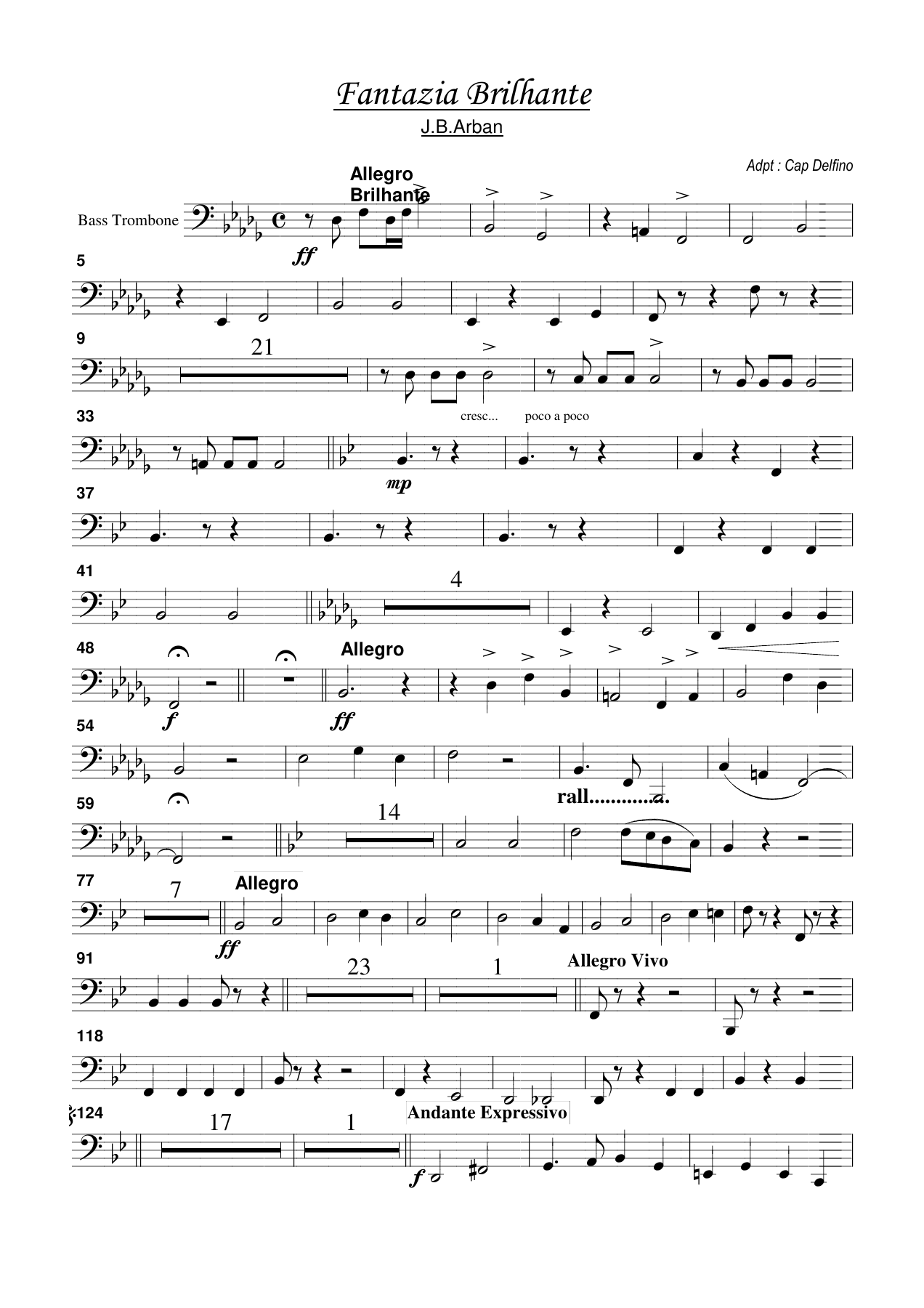 bass trombone — sheet music cover (first page)
