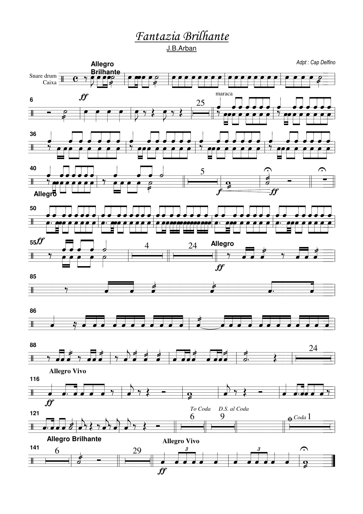 caixa — sheet music cover (first page)