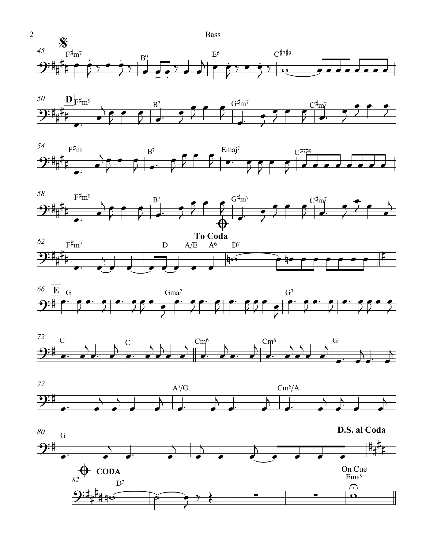Can Take My Eyes Off You in E Bass — page 2