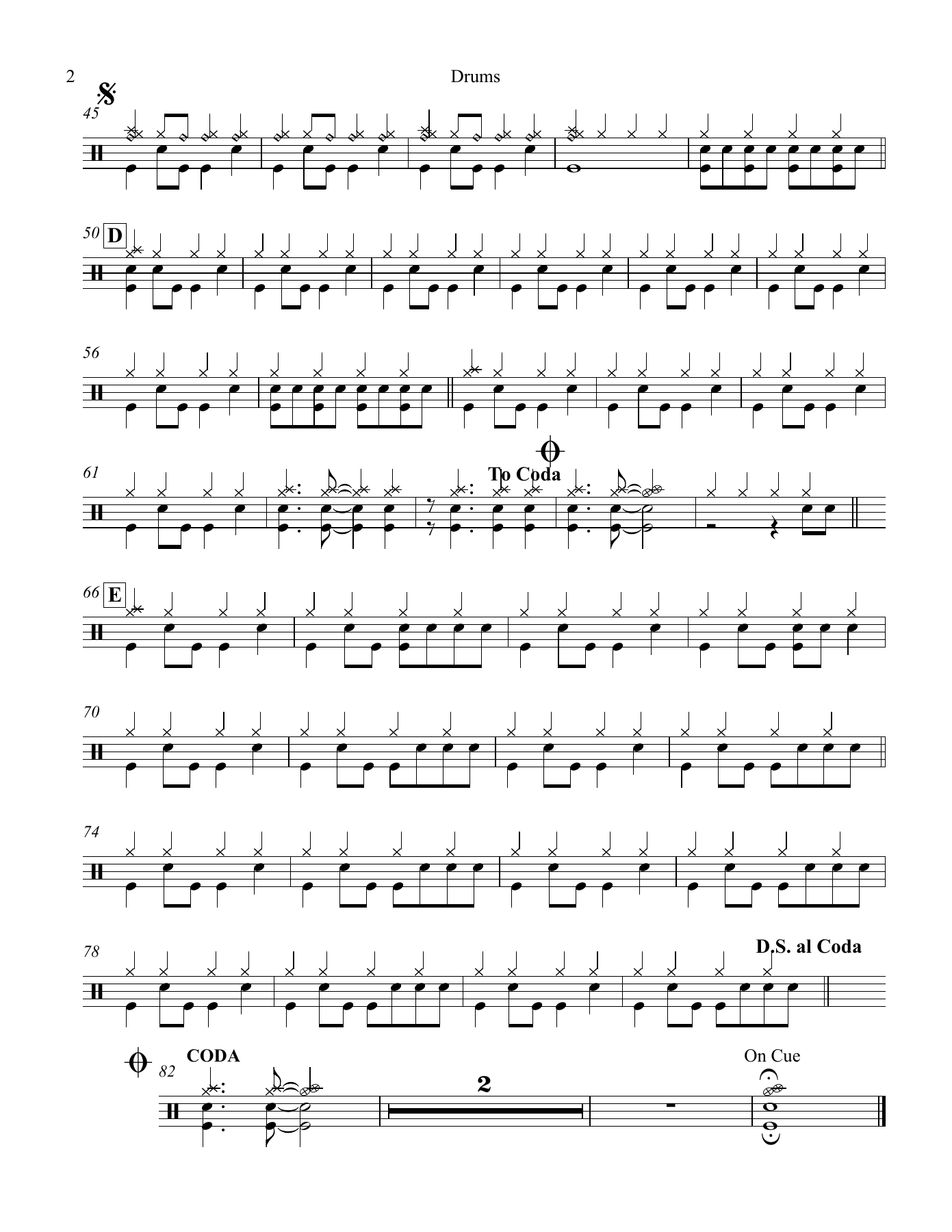 Can Take My Eyes Off You in E Drums — page 2