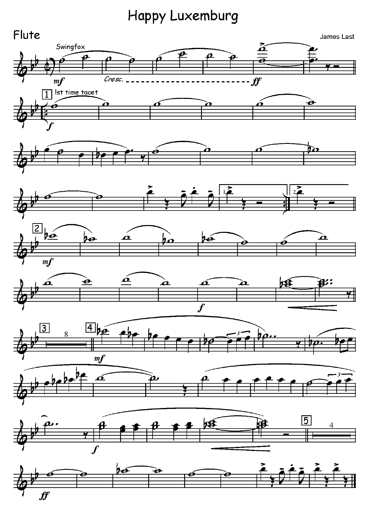 Happy Luxemburg — sheet music preview