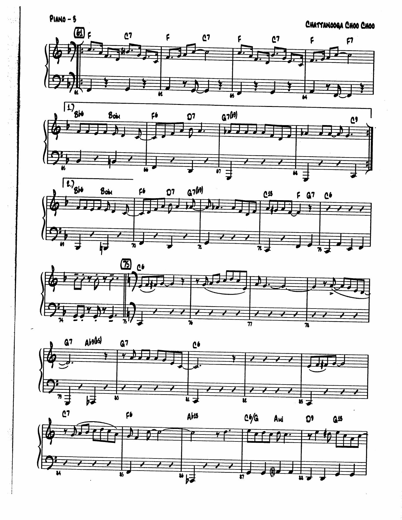 Chatanooga Choo Choo PIANO — page 3
