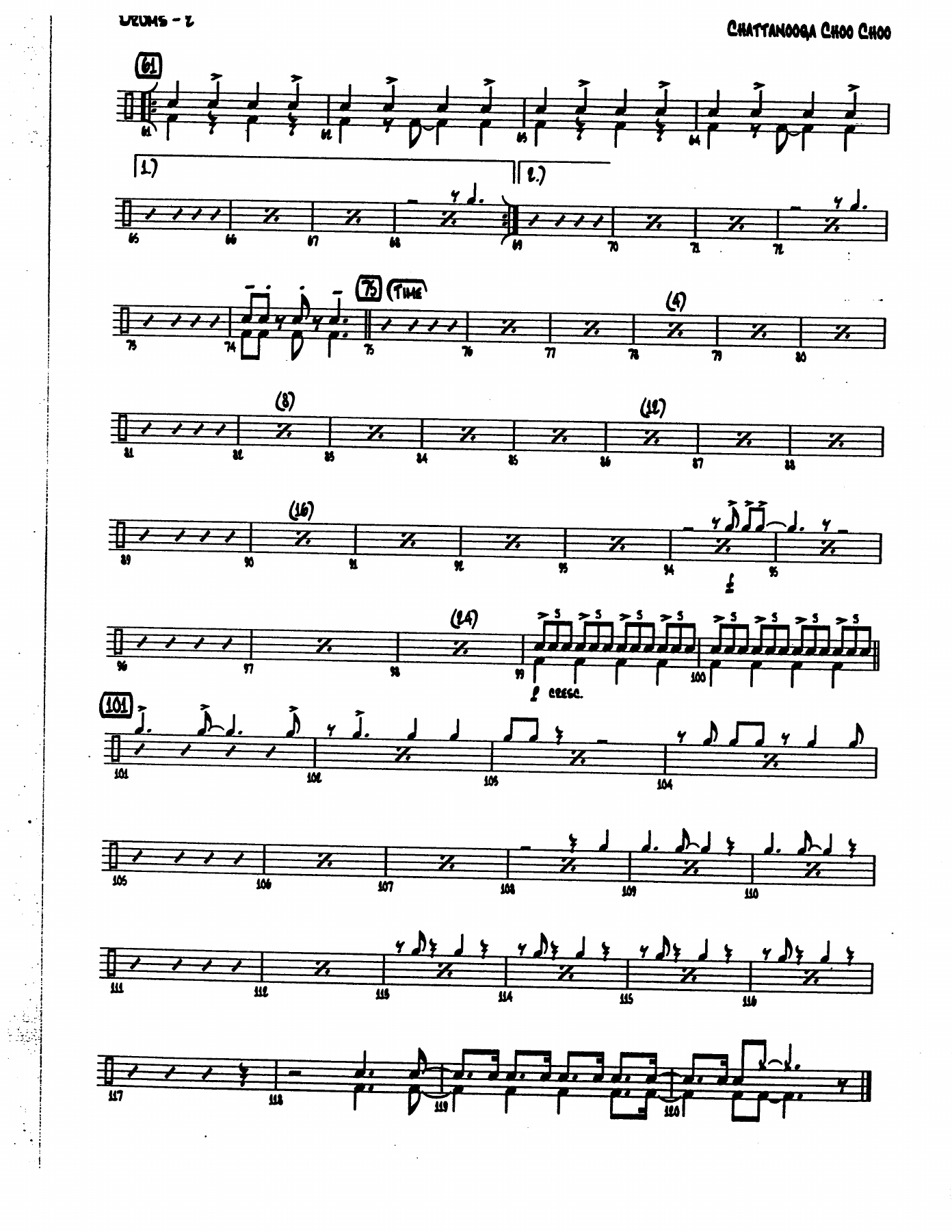 Chatanooga Choo Choo DRUMS — page 2