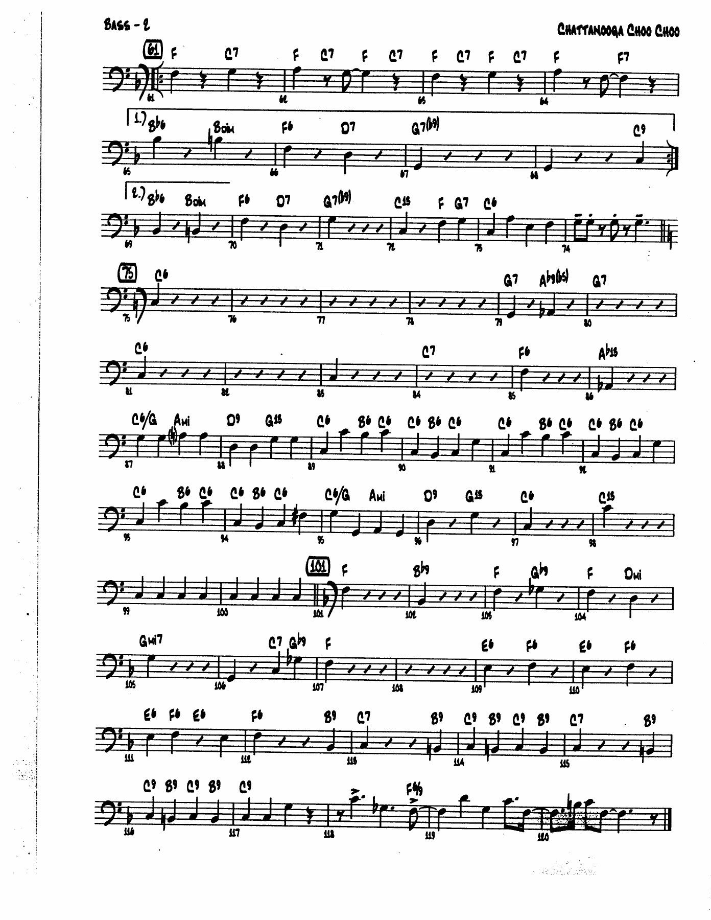 Chatanooga Choo Choo BASS — page 2