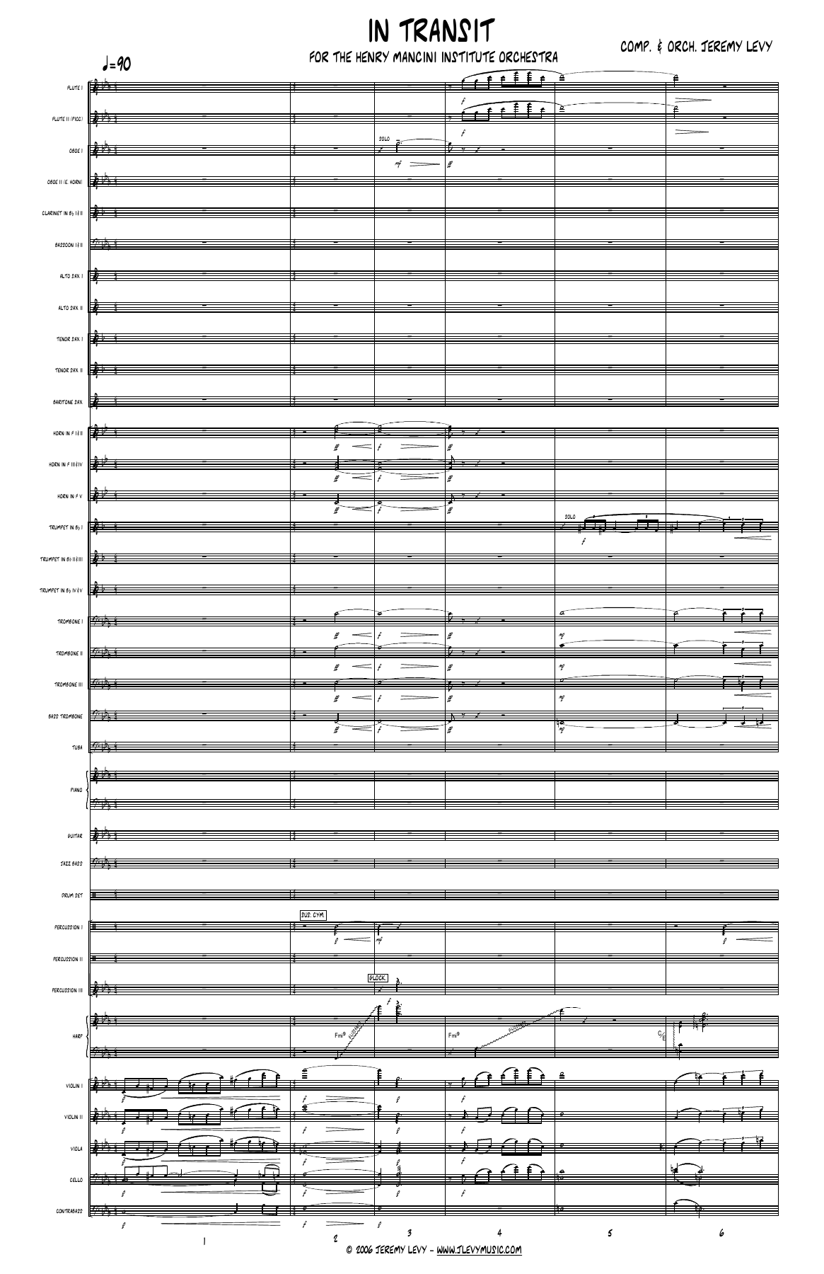 In Transit (J.Levy) score — sheet music preview