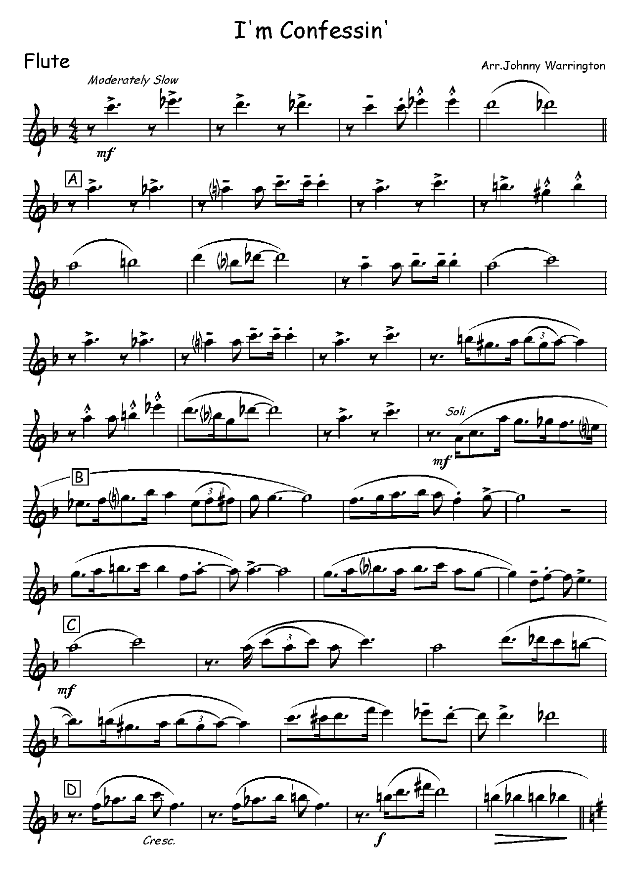 I'm Confessin' — sheet music cover (first page)