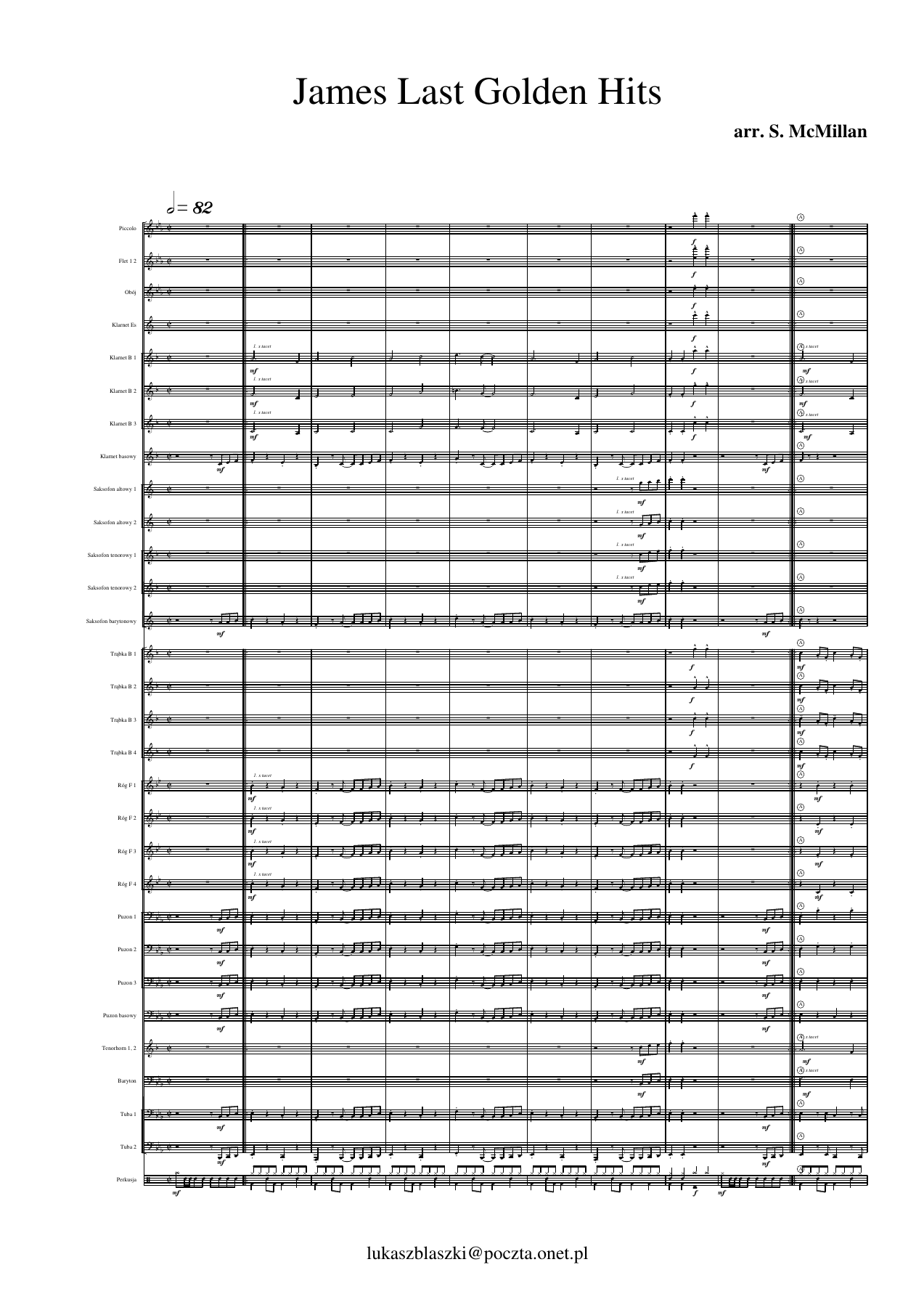 JamesLastGoldenHits — sheet music cover (first page)