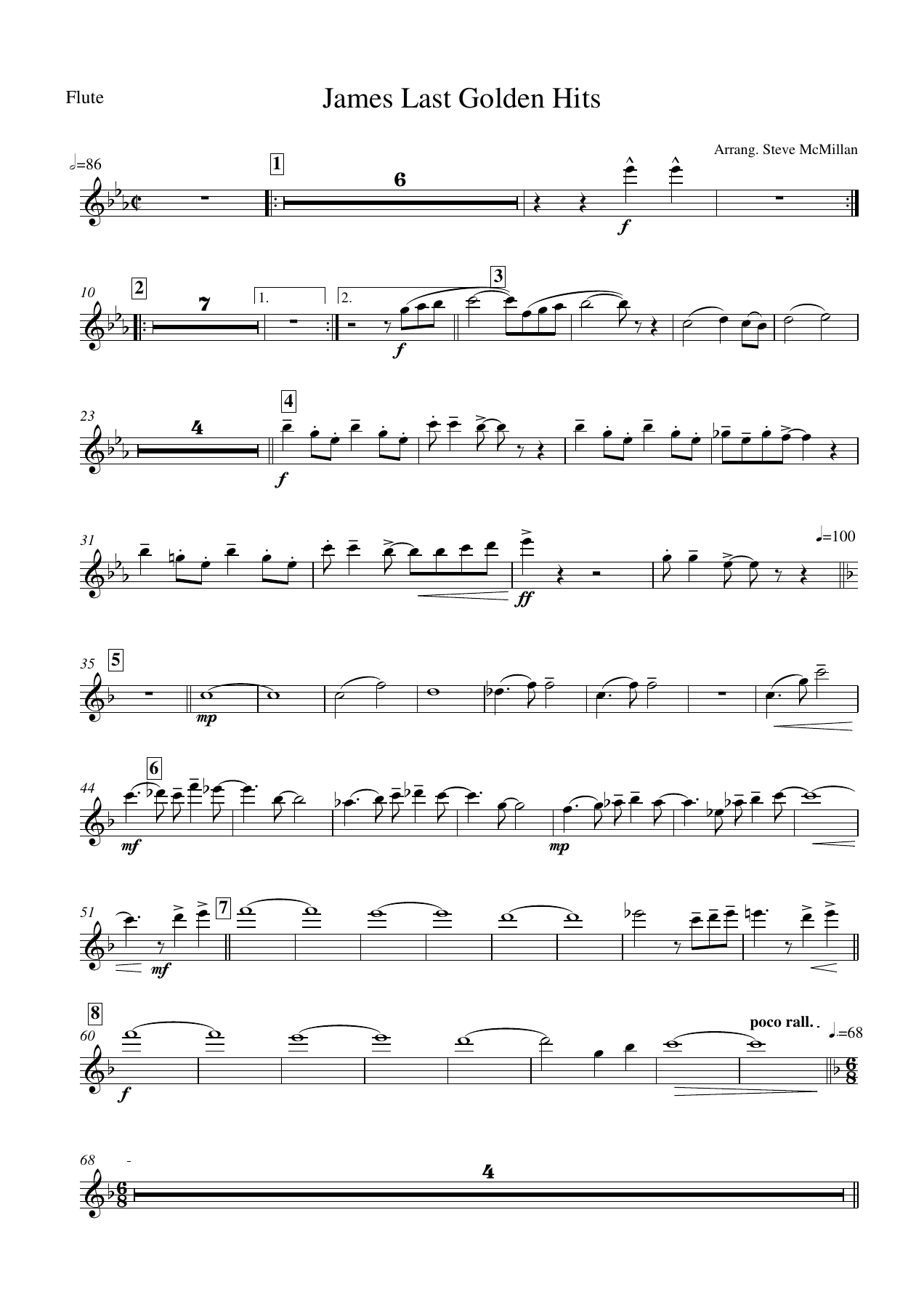 James Last Golden Hits Flute — sheet music preview
