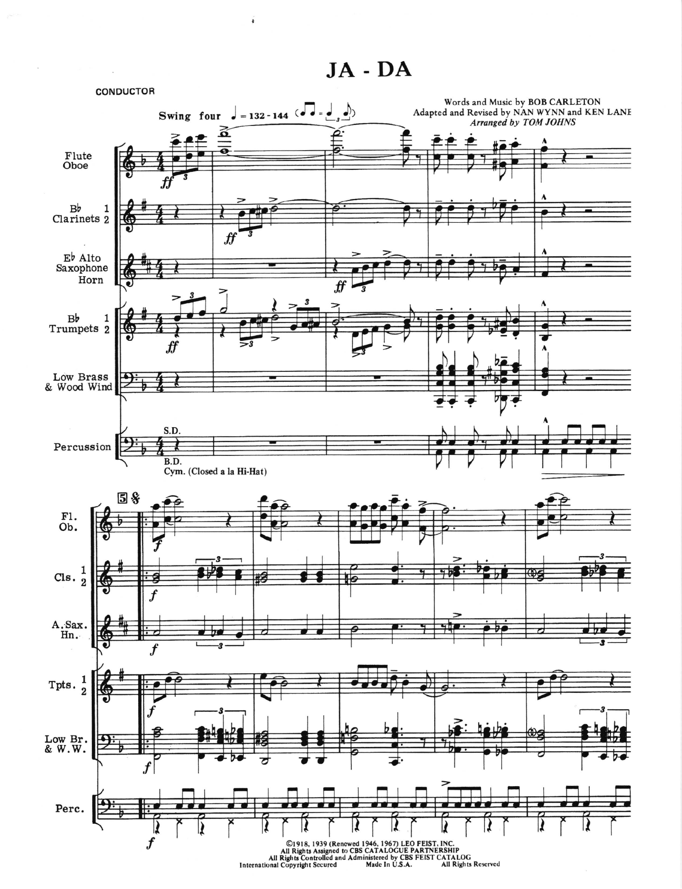 Ja-Da — sheet music preview