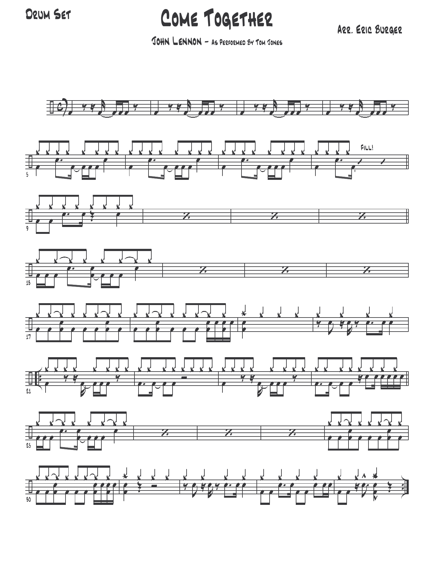 Come TG - drum — sheet music cover (first page)