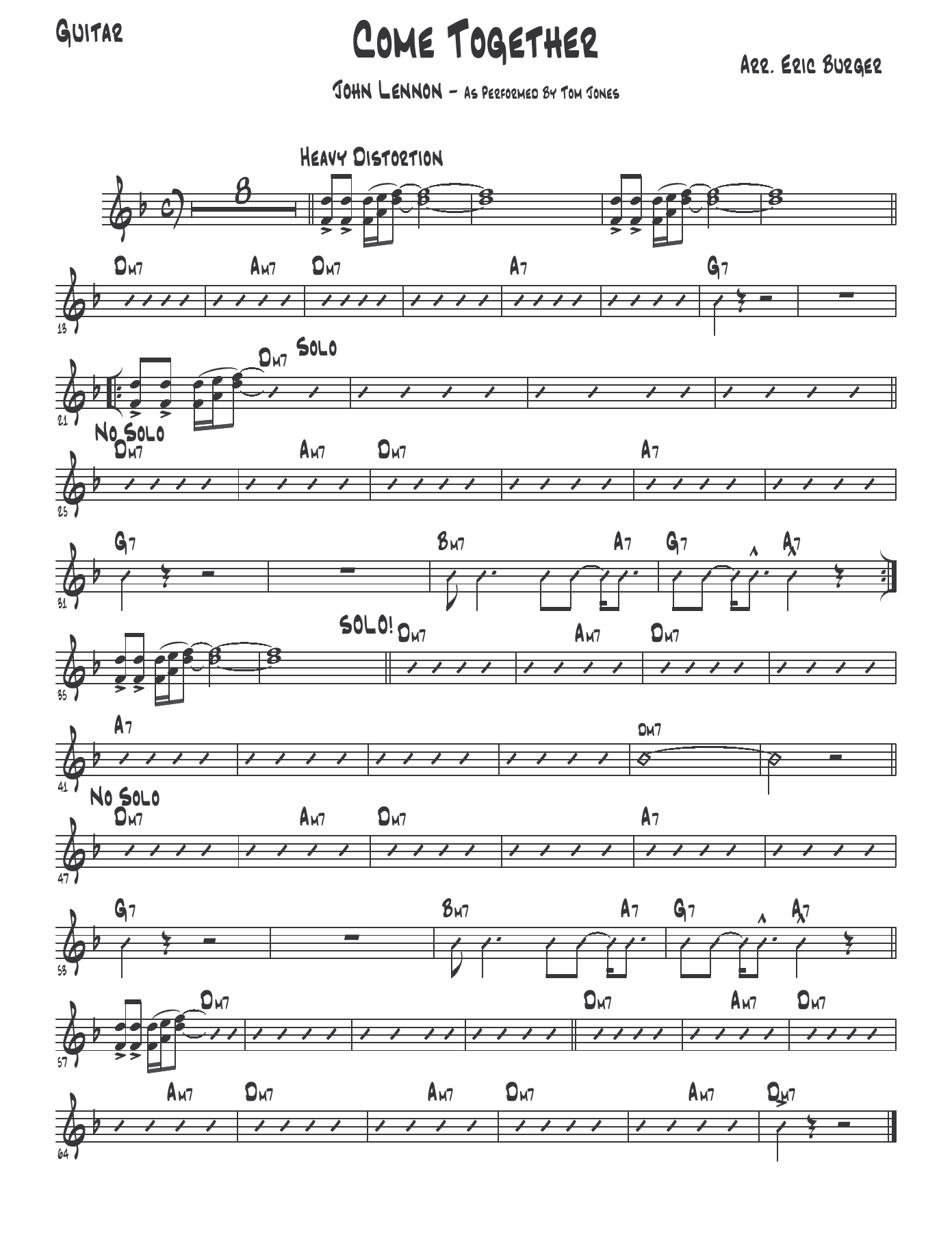 Come TG - gtr — sheet music cover (first page)