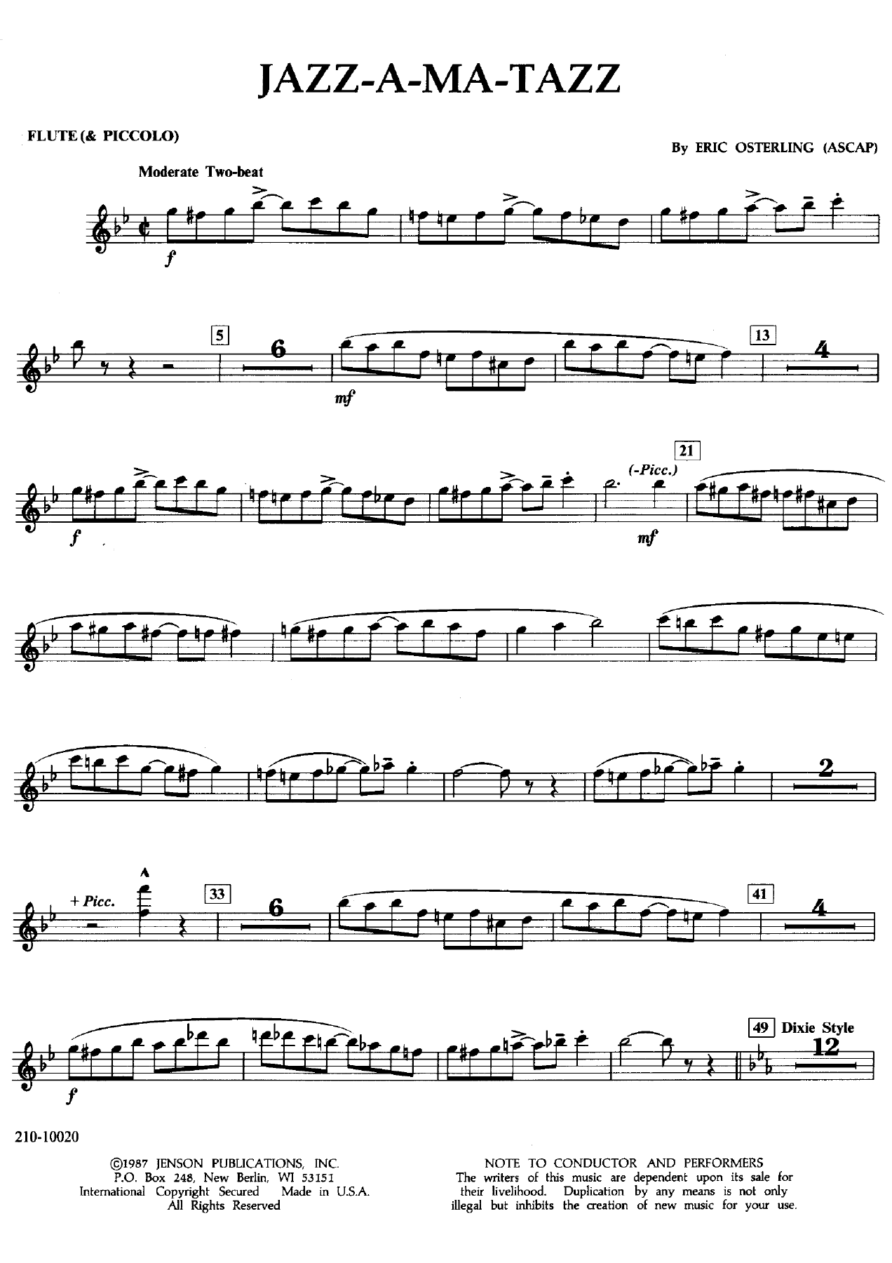 Jazz-A-Ma-Tazz — sheet music cover (first page)