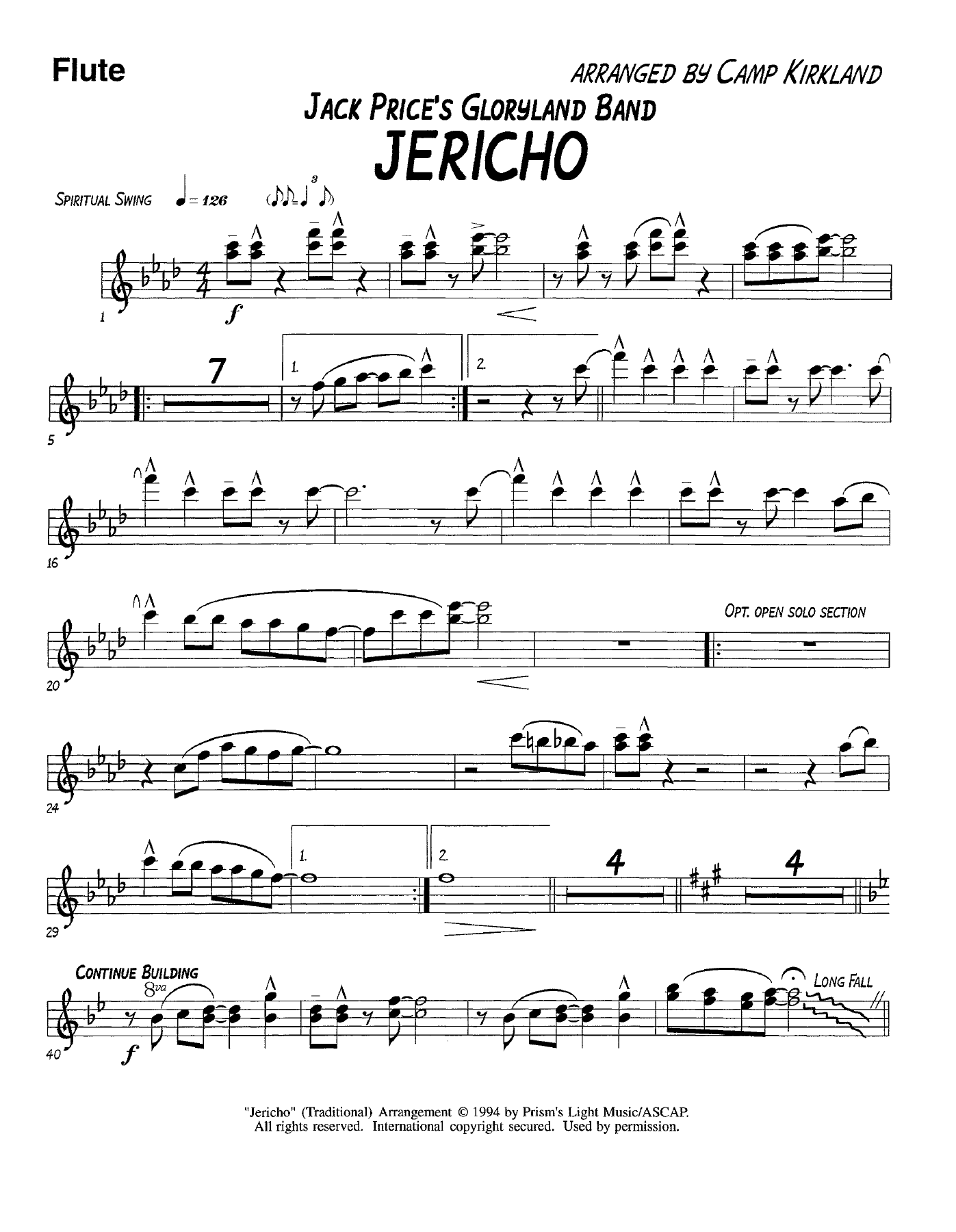 Jericho-FL — sheet music cover (first page)
