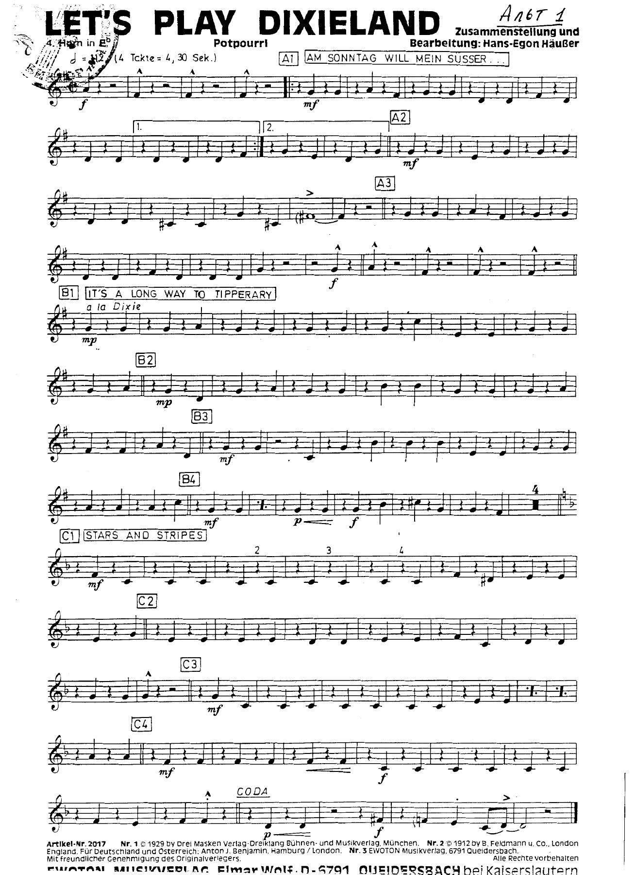 Let's Play Dixieland — sheet music cover (first page)