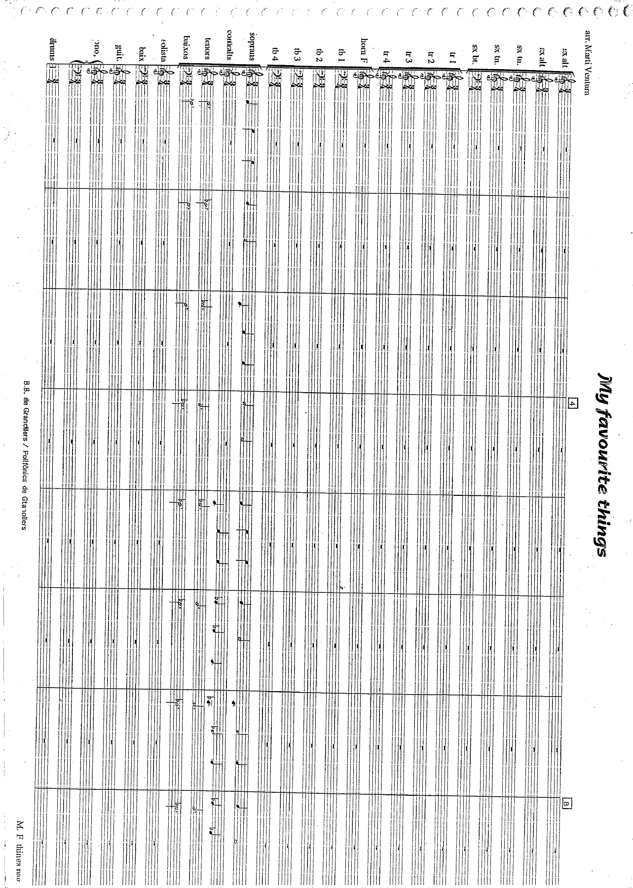 my favourite things score — big_band_vocal sheet music arranged by Marti Ventura | Musical Theatre