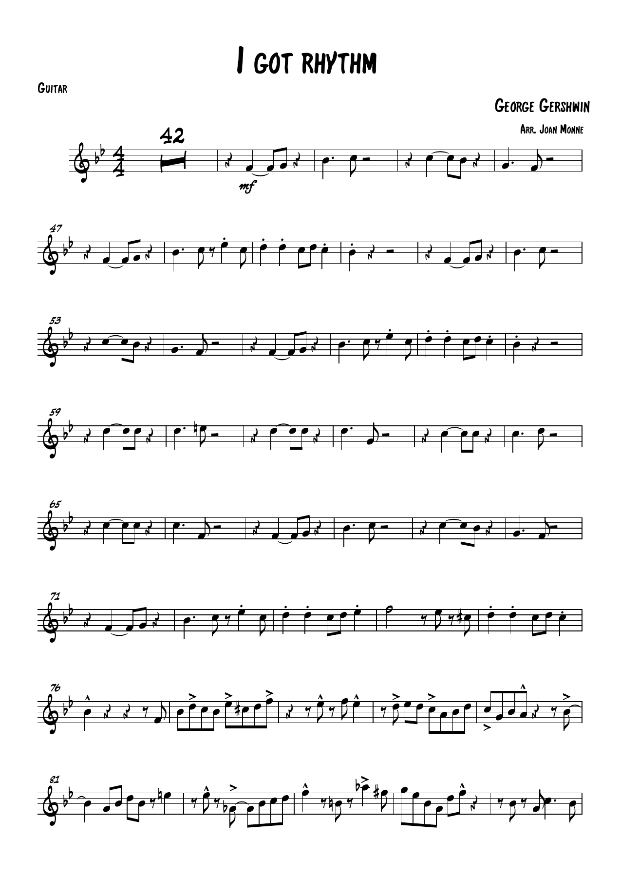 I got rhythm — sheet music cover (first page)