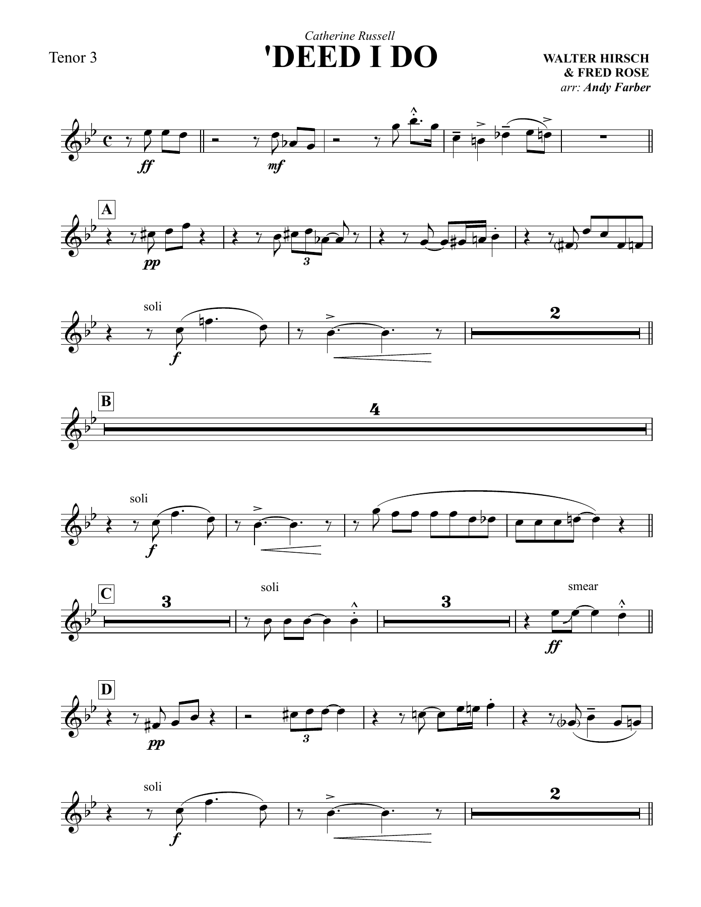 Sax.Tenor-3 — sheet music cover (first page)