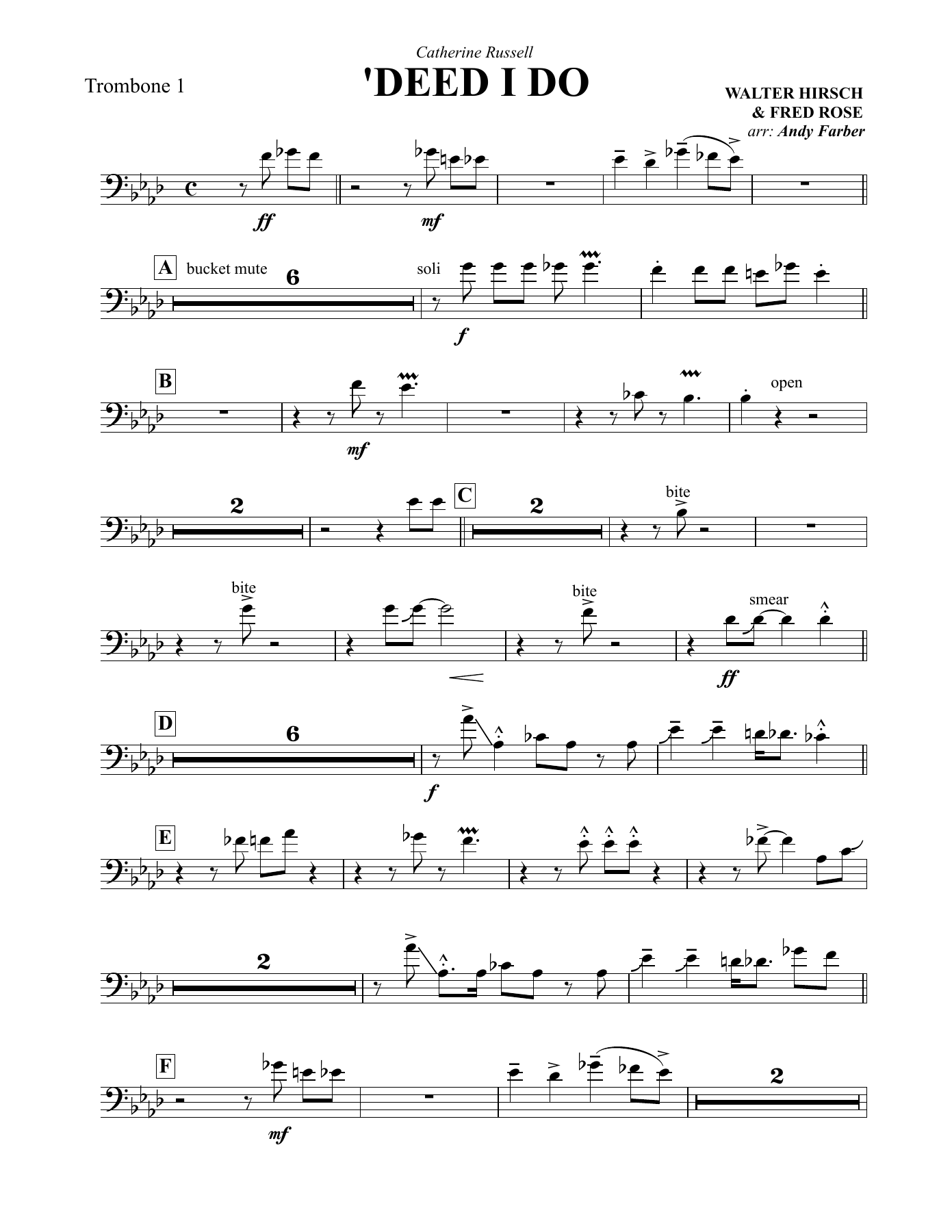 Trombone-1 — sheet music cover (first page)