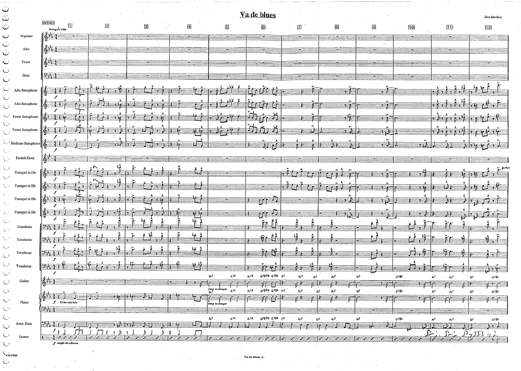 va de blues score — sheet music cover (first page)