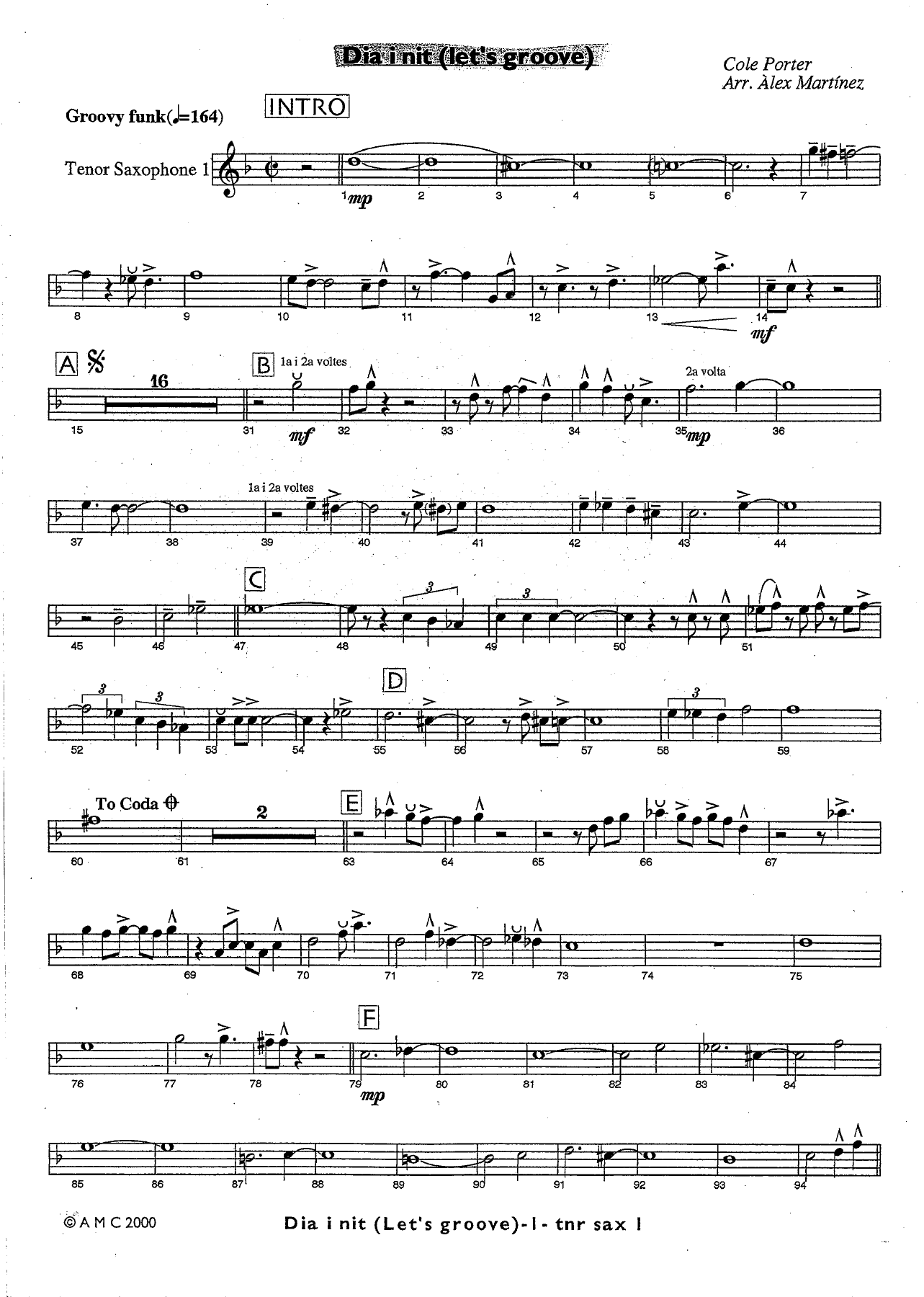 dia i nit TENOR1 — sheet music cover (first page)