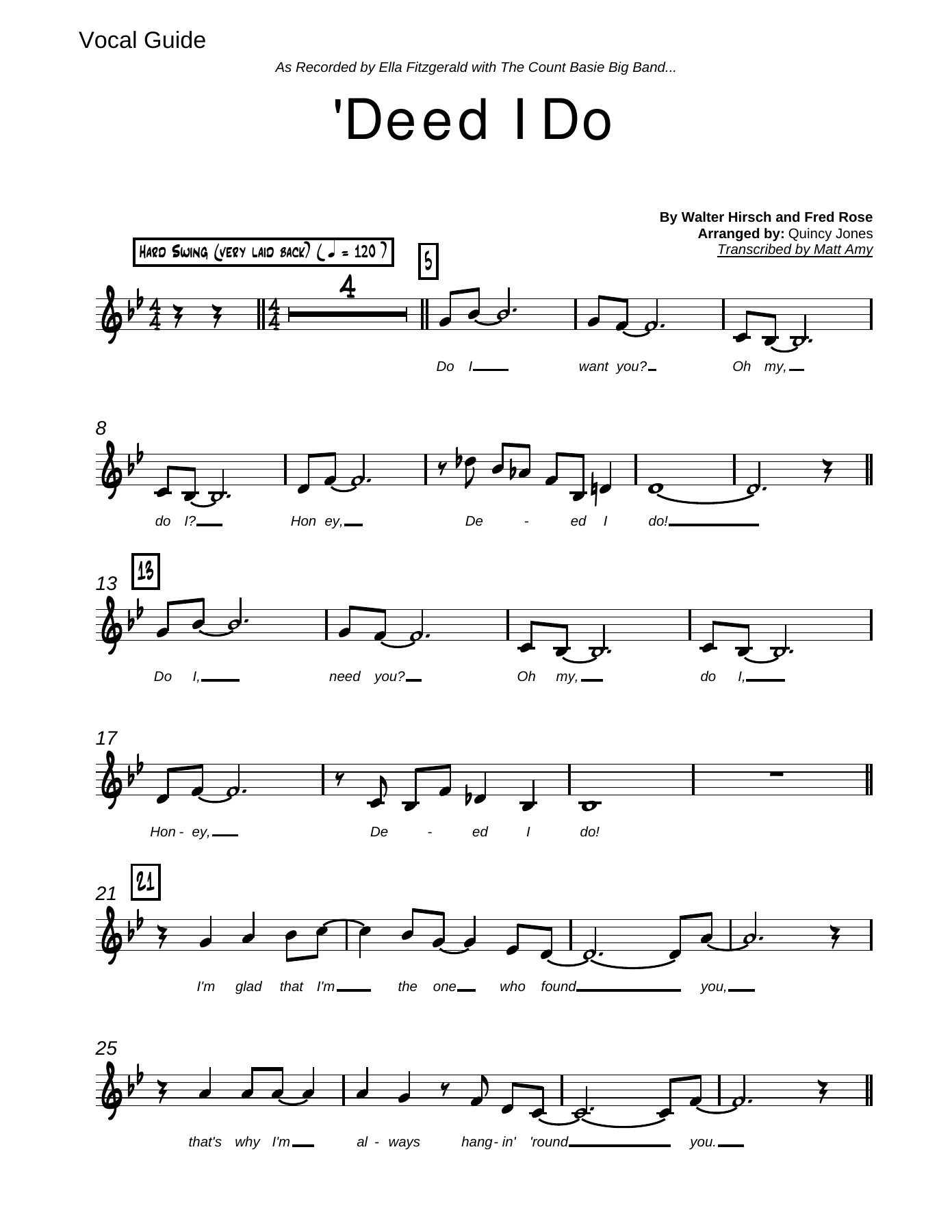 deed i do - parts - 36 pages — sheet music preview