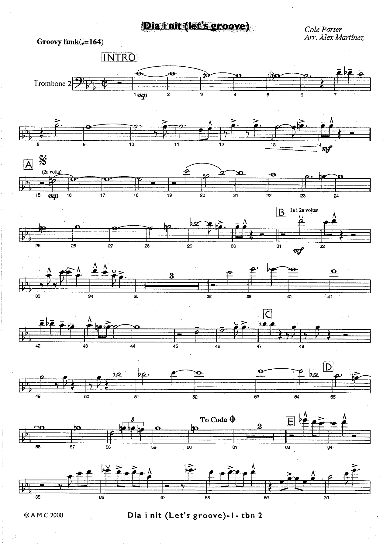 dia i nit BONE — sheet music cover (first page)