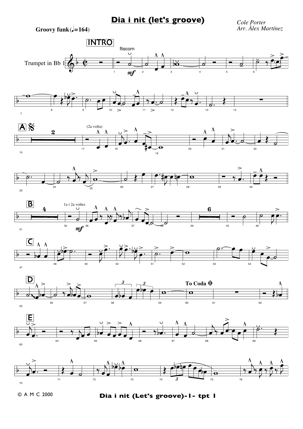dia i nit TROMPETA — sheet music cover (first page)