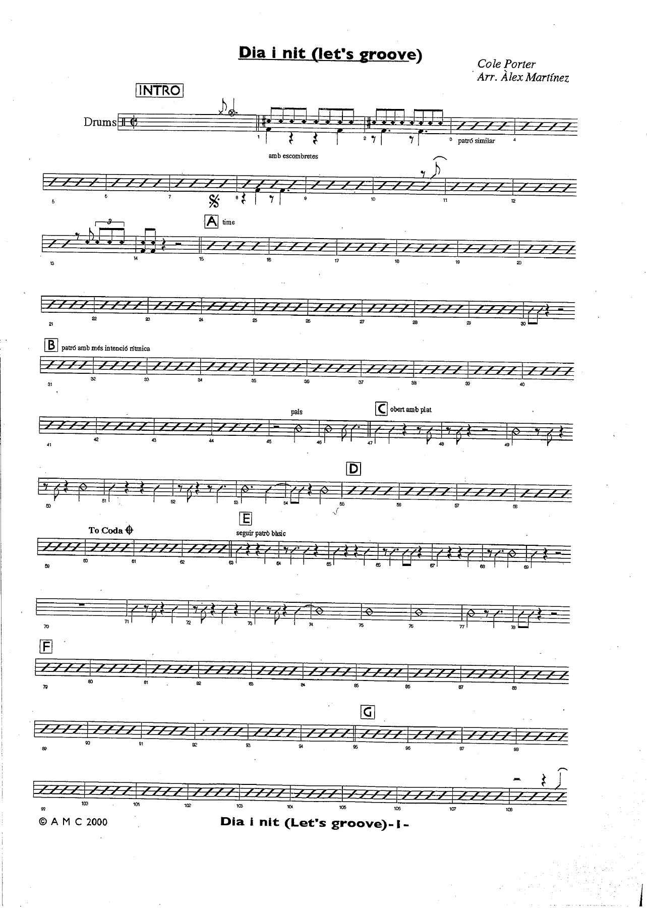 dia i nit DRUMS — sheet music preview